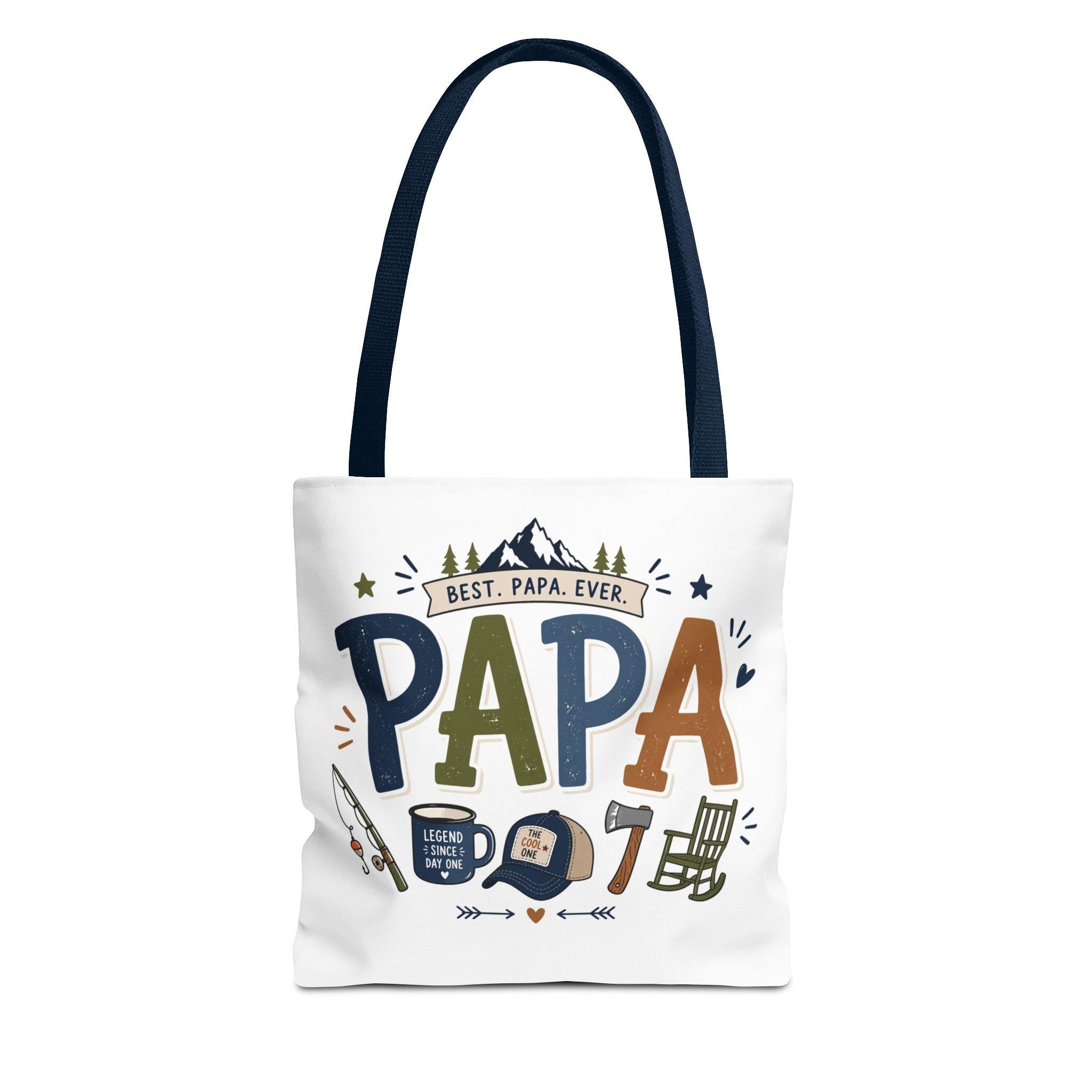 Best Papa Ever PAPA tote bag | Fishing, coffee, cap, axe design
