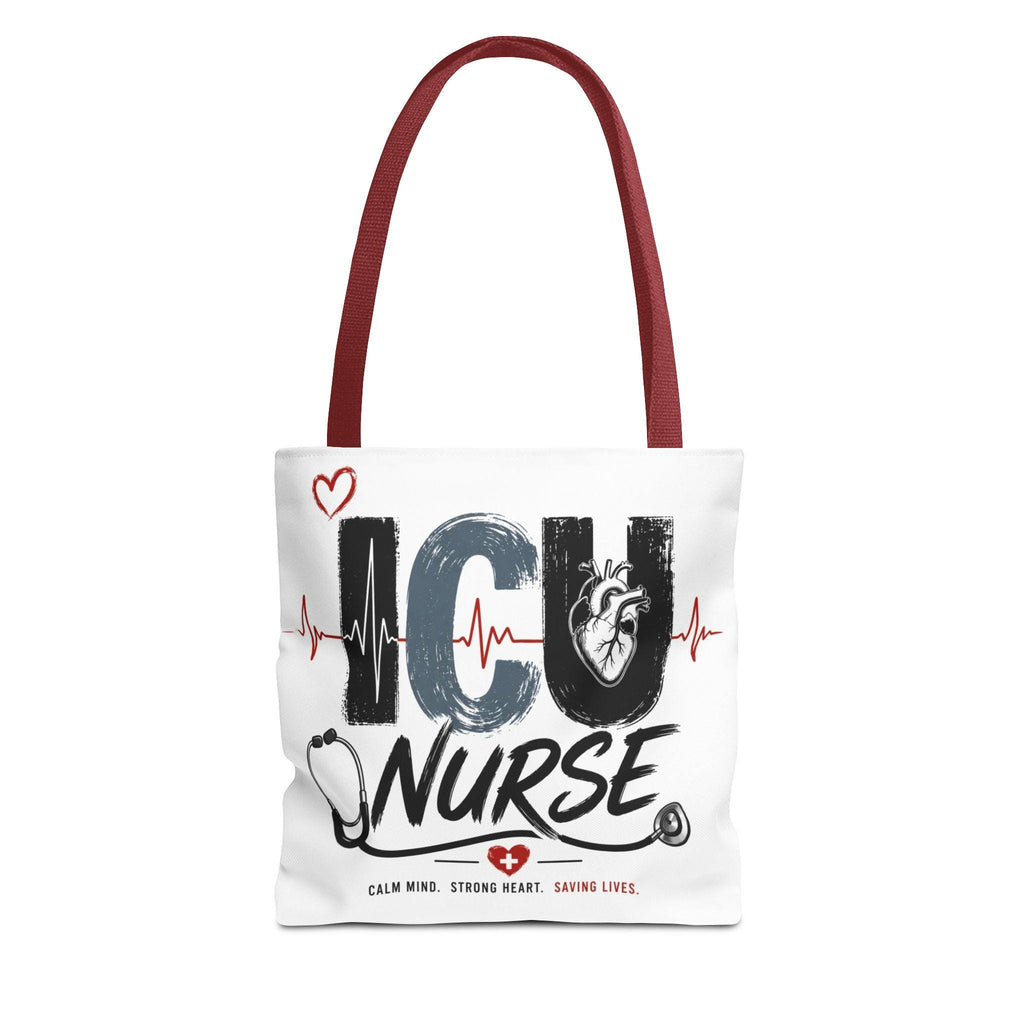 ICU Nurse design Tote Bag | Stethoscope Heartbeat Graphics