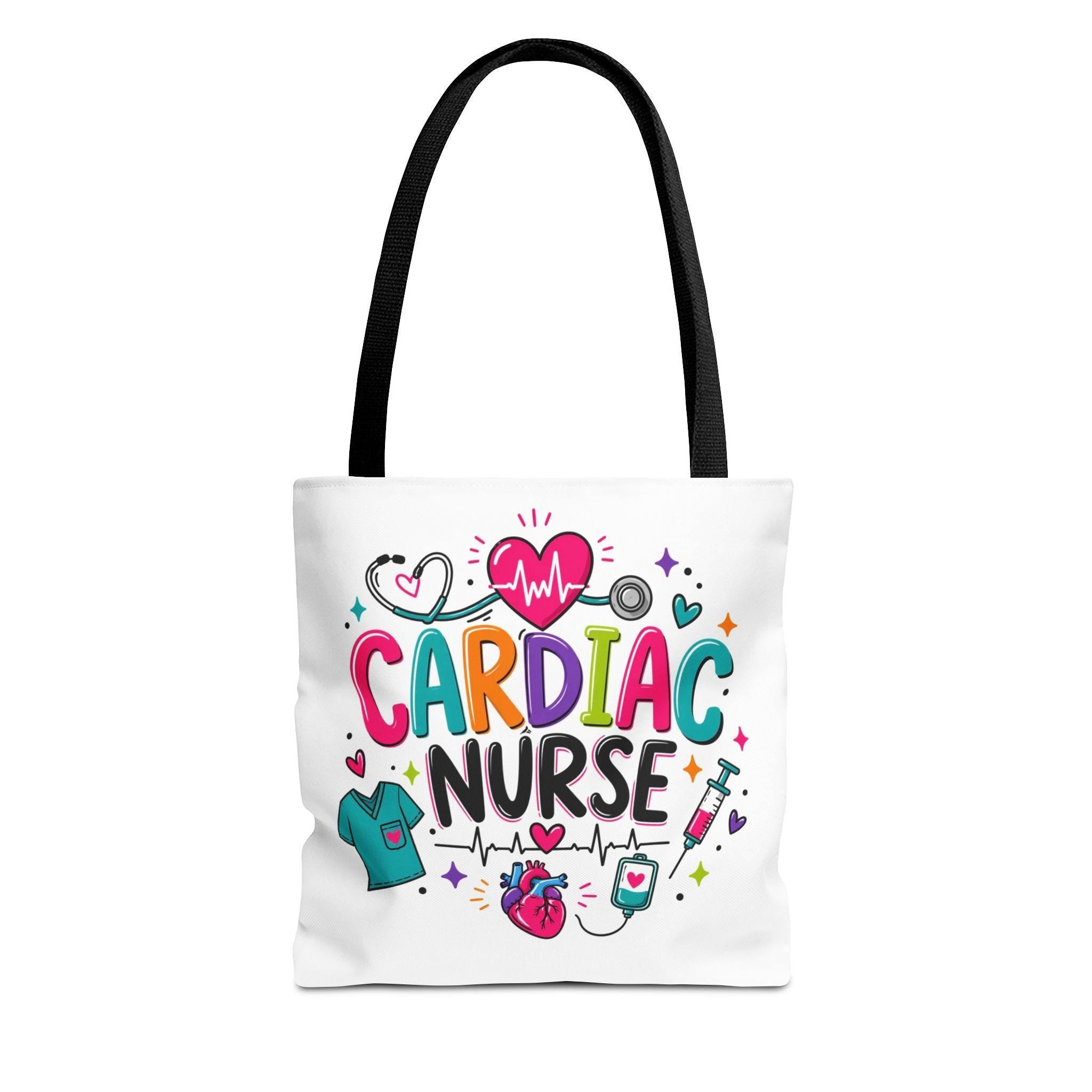 Cardiac Nurse Tote Bag | Heartbeat Stethoscope Scrubs Medical Design