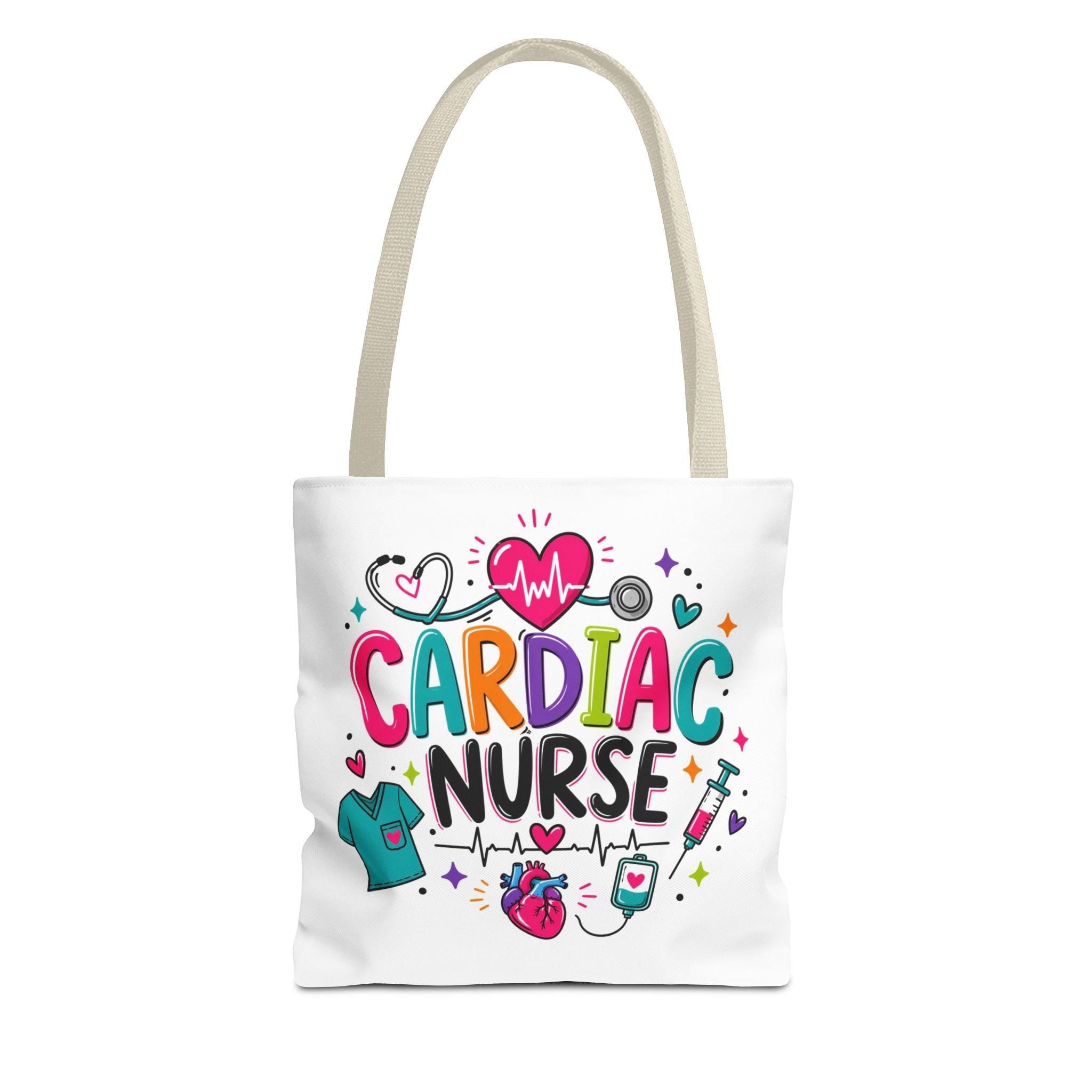 Cardiac Nurse Tote Bag | Heartbeat Stethoscope Scrubs Medical Design