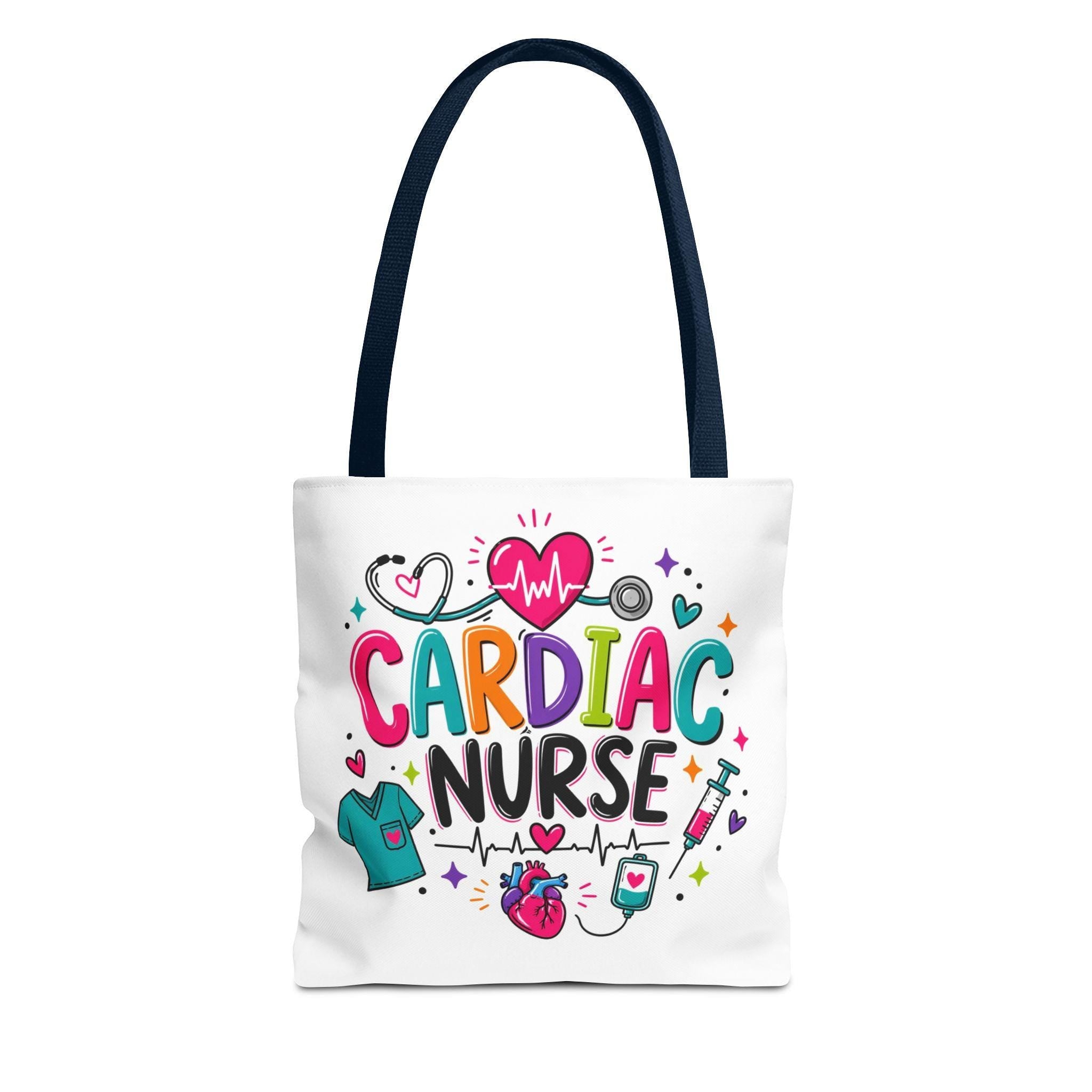 Cardiac Nurse Tote Bag | Heartbeat Stethoscope Scrubs Medical Design