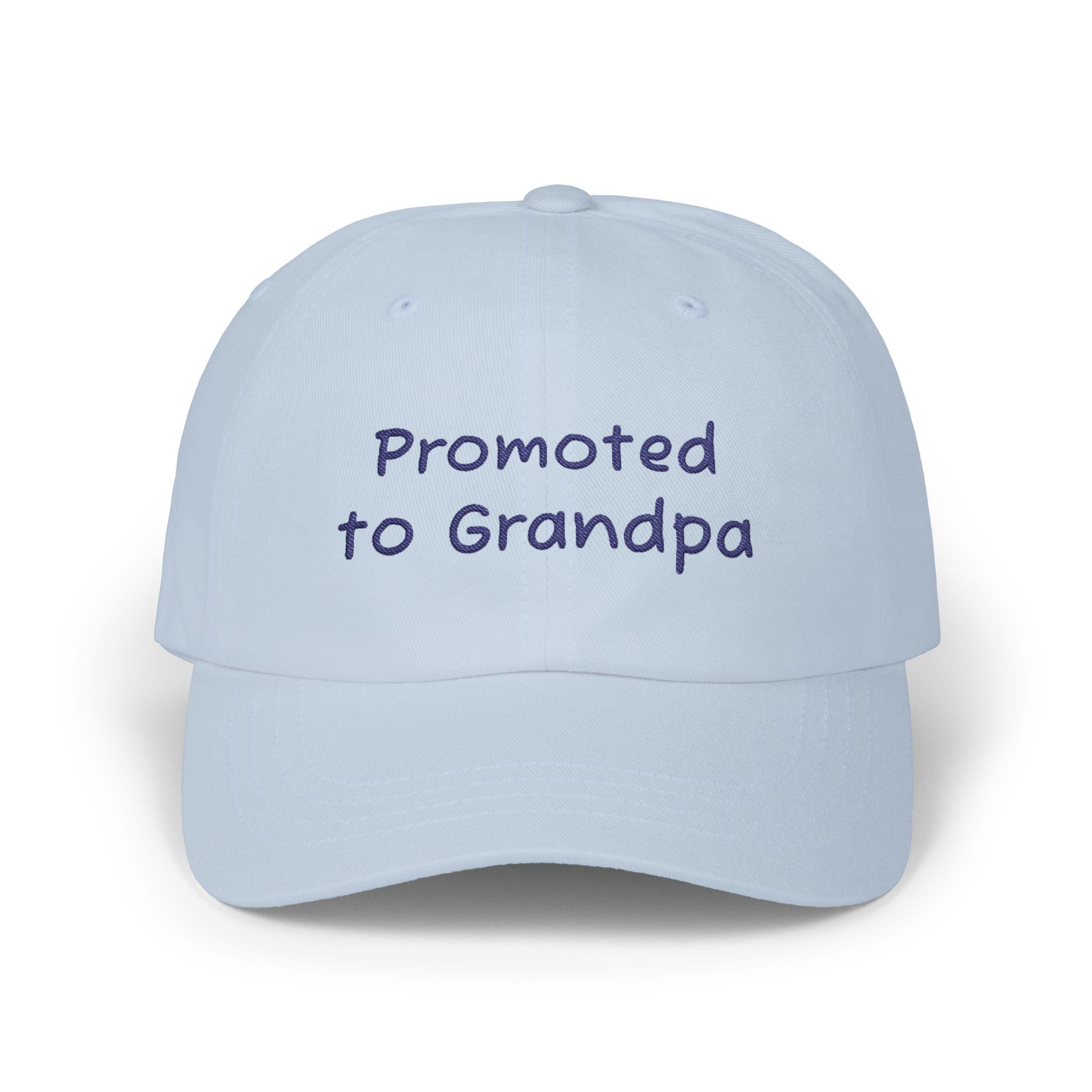 Promoted to Grandpa Classic Dad Cap | New Grandpa Hat, Pregnancy Announcement