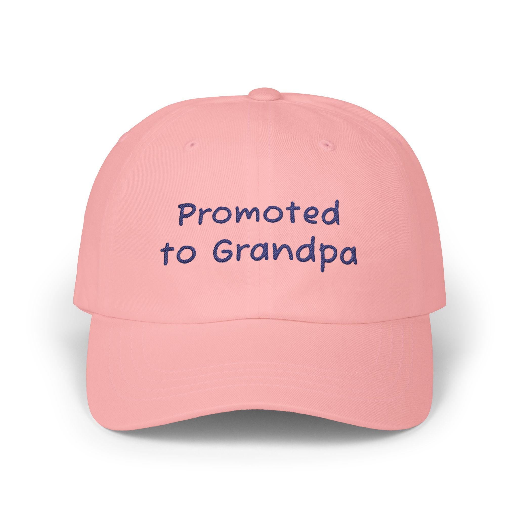 Promoted to Grandpa Classic Dad Cap | New Grandpa Hat, Pregnancy Announcement