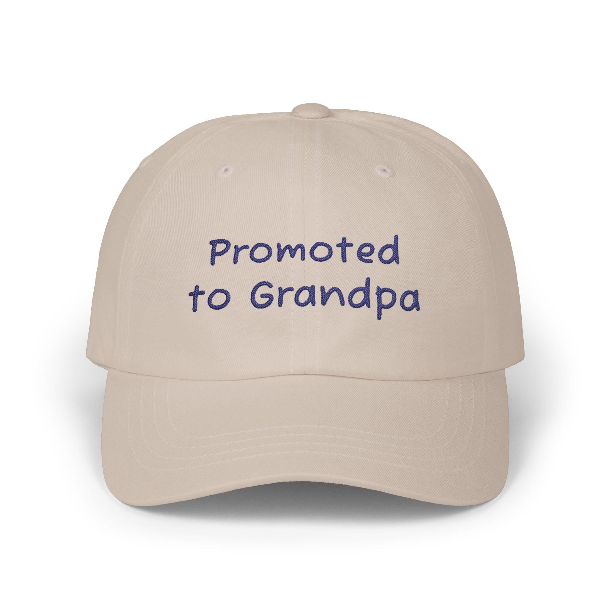 Promoted to Grandpa Classic Dad Cap | New Grandpa Hat, Pregnancy Announcement