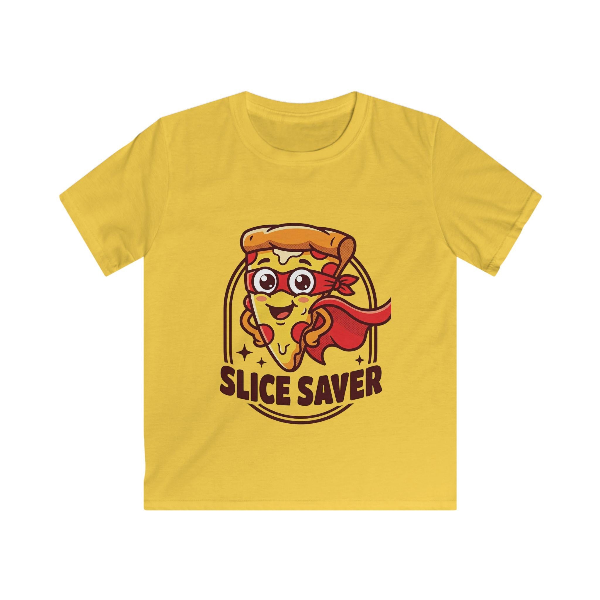 Slice Saver Kids Tee | Cartoon Pizza Superhero Shirt