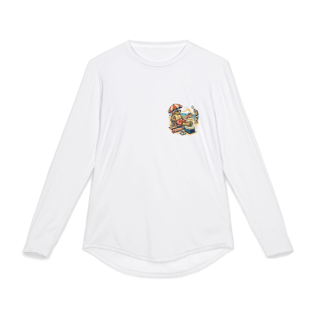 Turtle Beach Scene Long Sleeve Shirt | Retro Summer Vacation Graphic Tee
