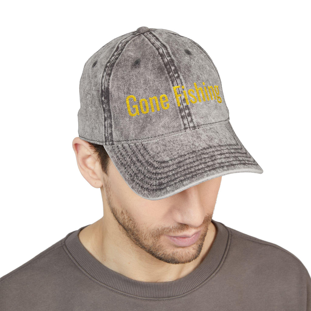 Gone Fishing Cap | Vintage Washed Embroidered Hat
