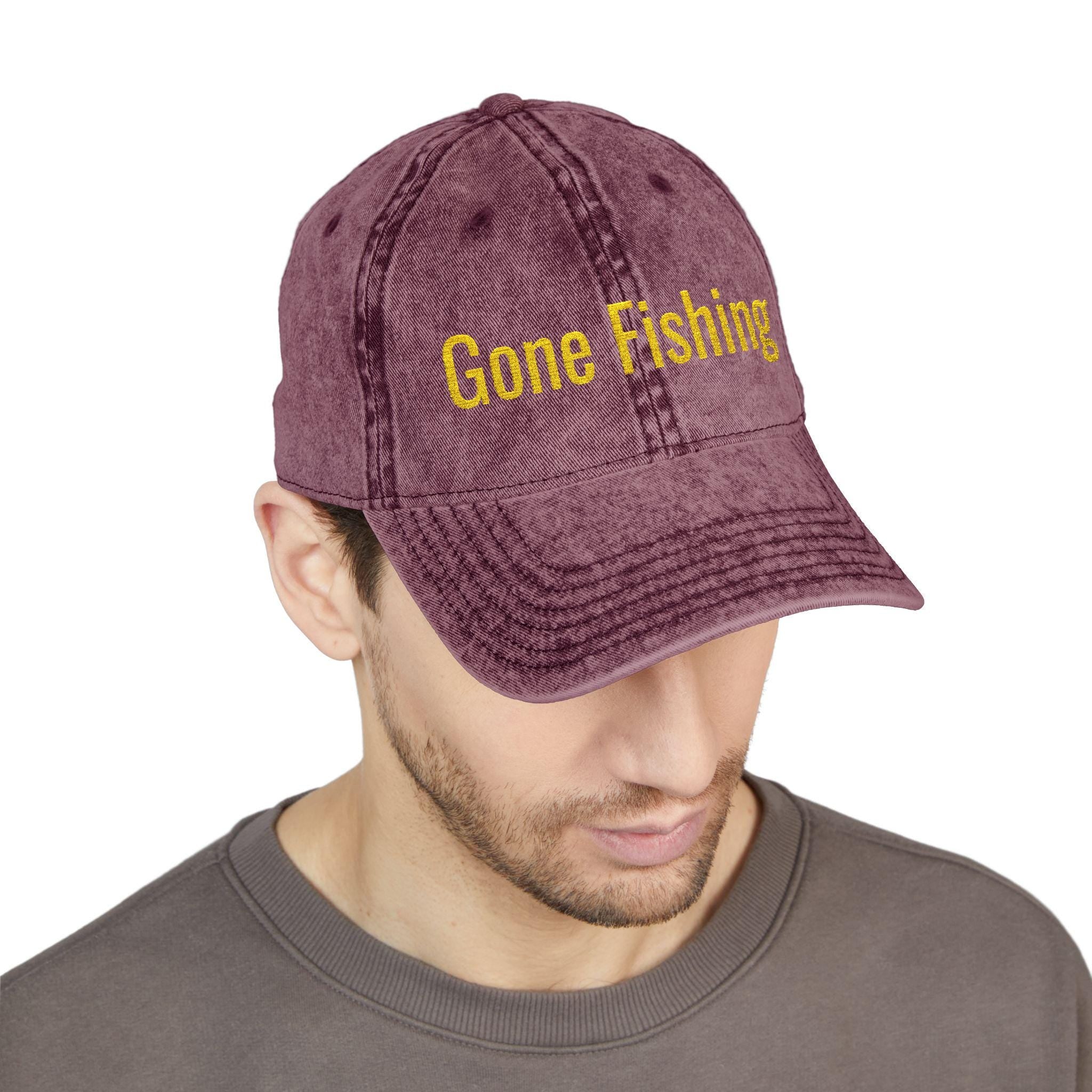 Gone Fishing Cap | Vintage Washed Embroidered Hat