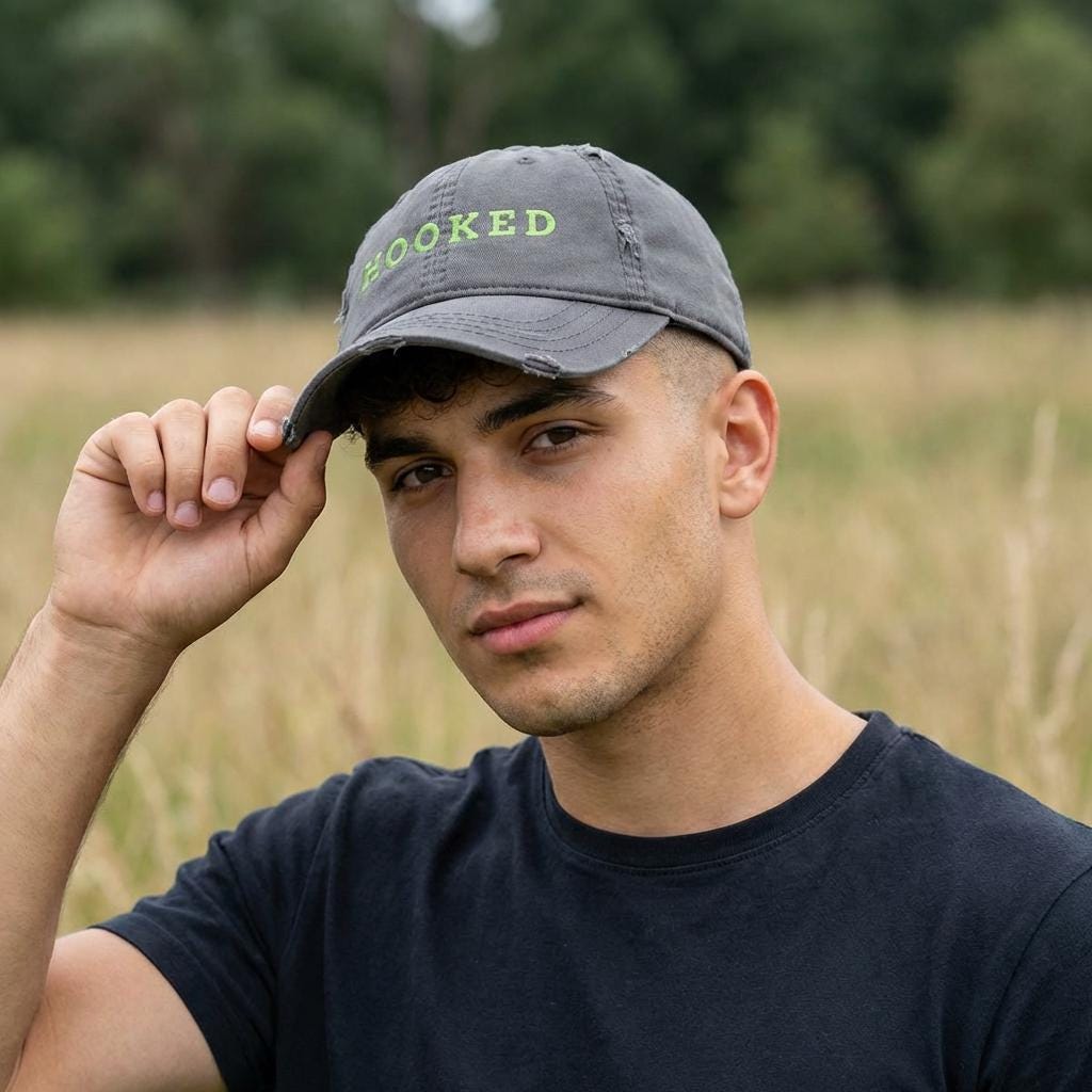 Hooked Embroidered Hat | Distressed Dad Hat