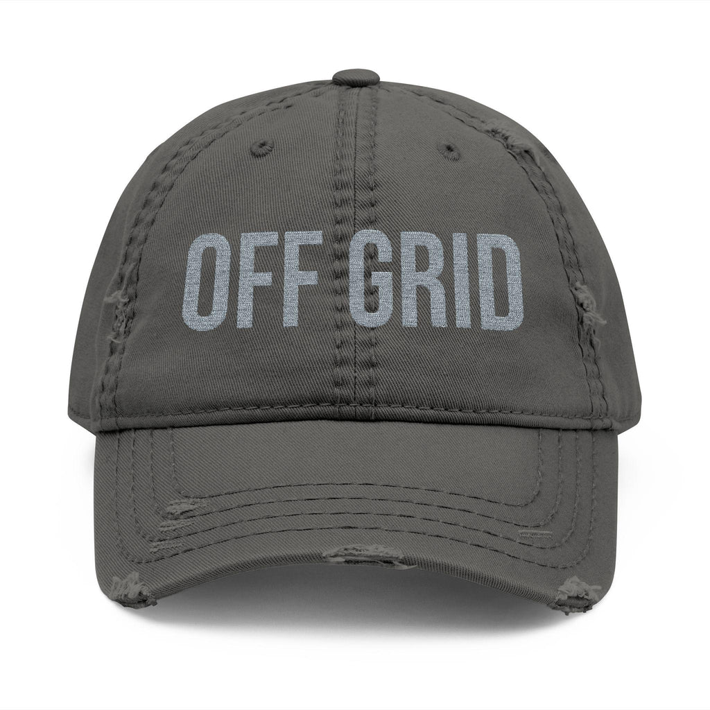 OFF GRID Embroidered Dad Hat | Distressed Baseball Cap