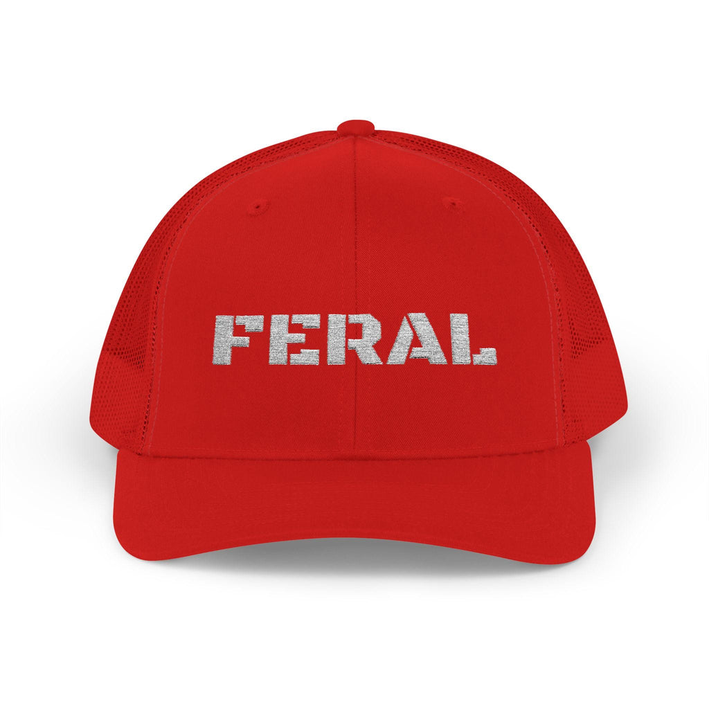 FERAL leopard print Snapback Cap | Trucker hat, embroidered text