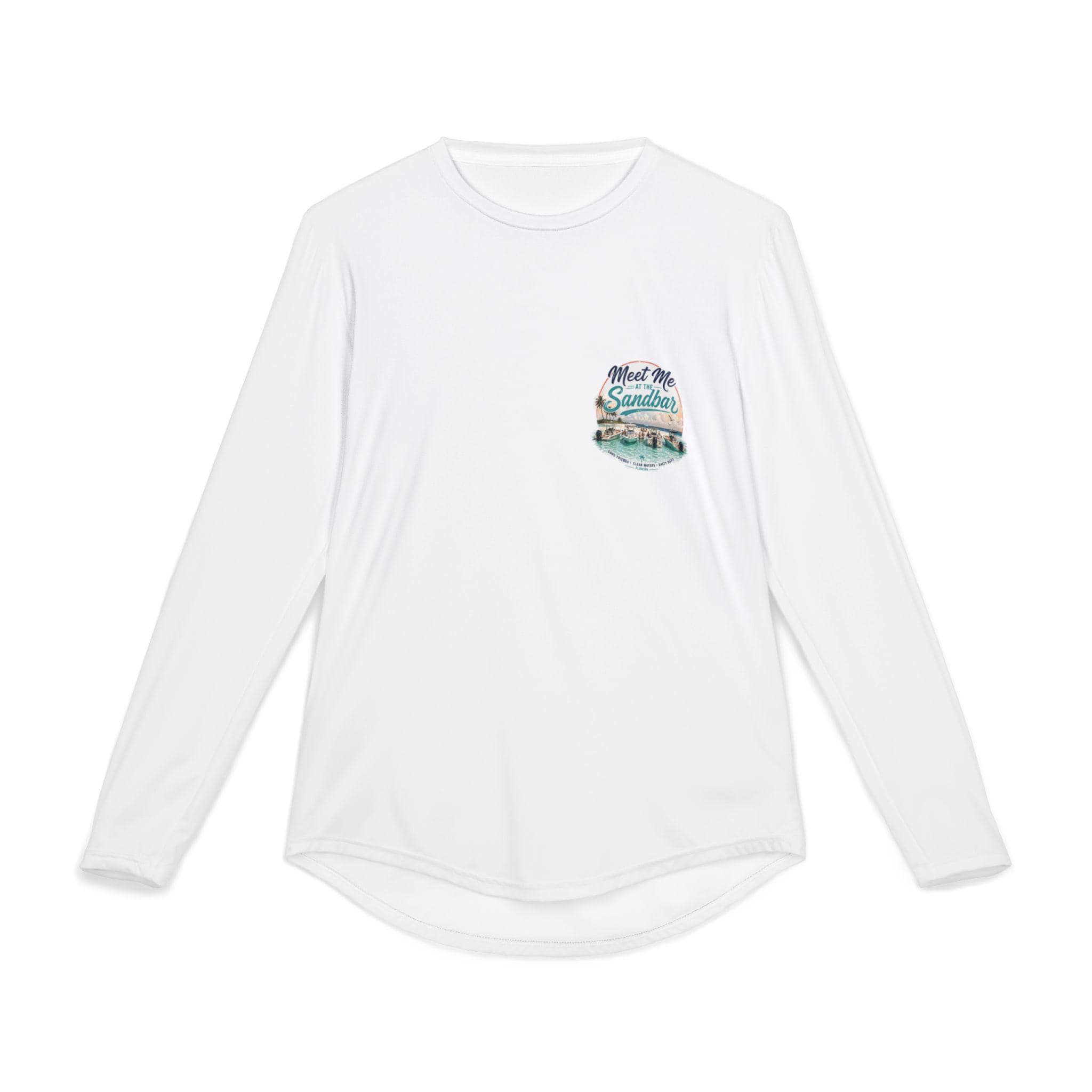 Meet Me at the Sandbar Long Sleeve Shirt | Beach Scene, Tropical Bar