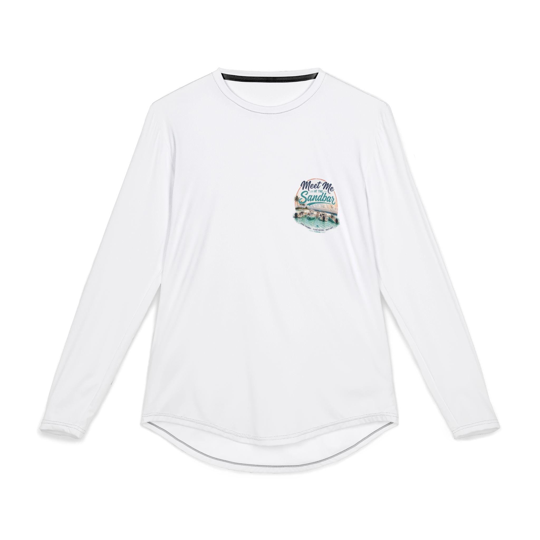 Meet Me at the Sandbar Long Sleeve Shirt | Beach Scene, Tropical Bar