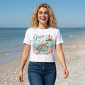 Grace in the Tide sea turtle lighthouse floral Baby Tee | coastal beach children's shirt