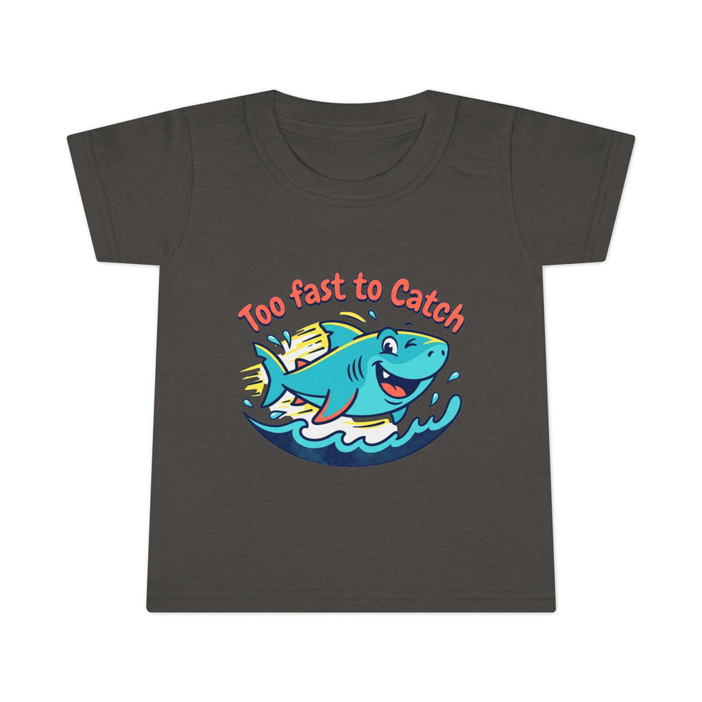 Too Fast to Catch Shark Toddler T-shirt | Cute Surfing Shark, Ocean Kids Tee