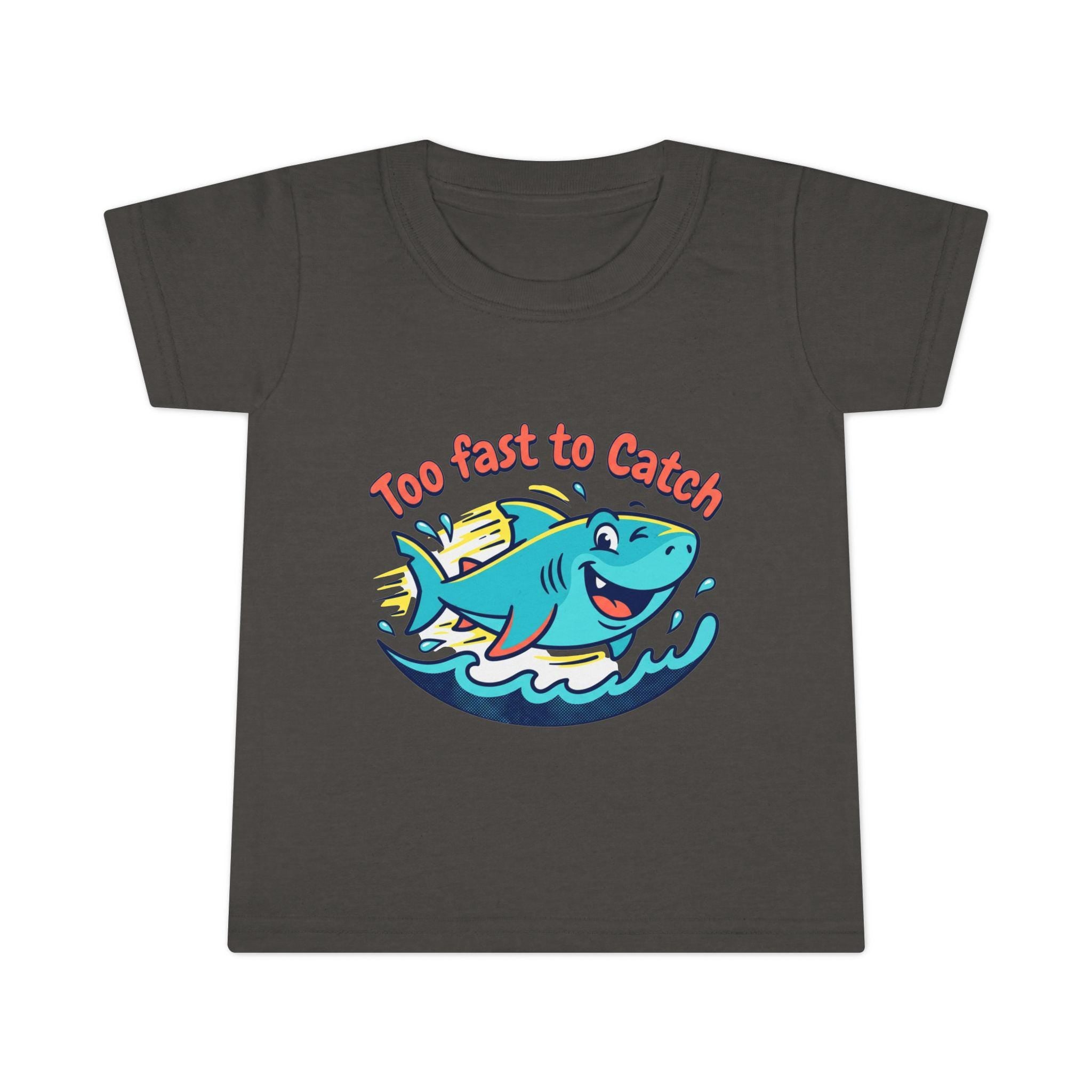 Too Fast to Catch Shark Toddler T-shirt | Cute Surfing Shark, Ocean Kids Tee