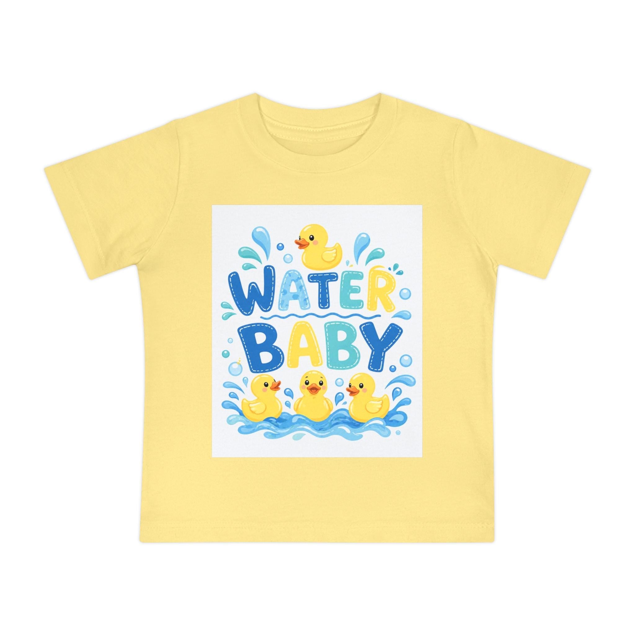 Water Baby Baby Short Sleeve T-Shirt | Rubber Ducklings, Splash Design
