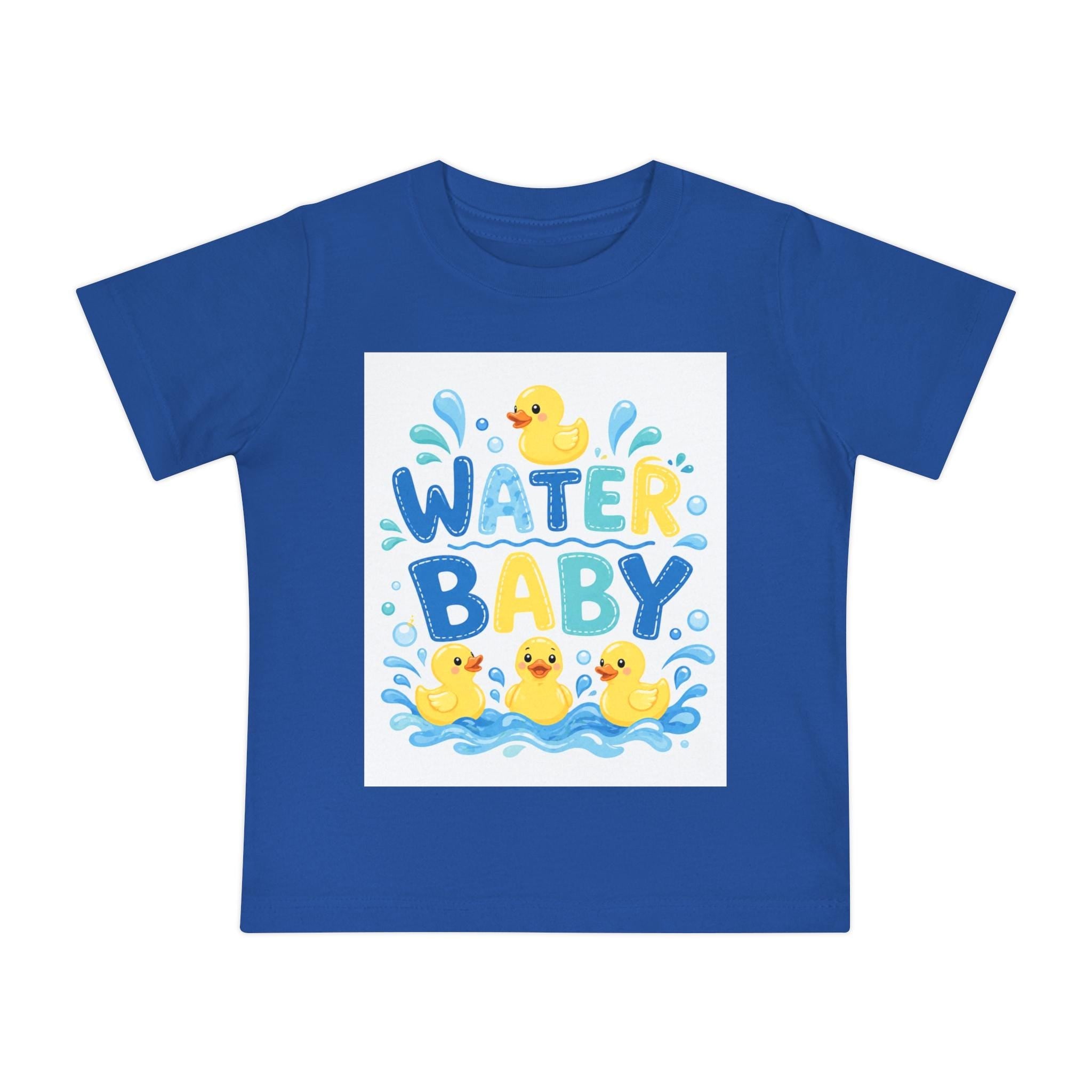 Water Baby Baby Short Sleeve T-Shirt | Rubber Ducklings, Splash Design
