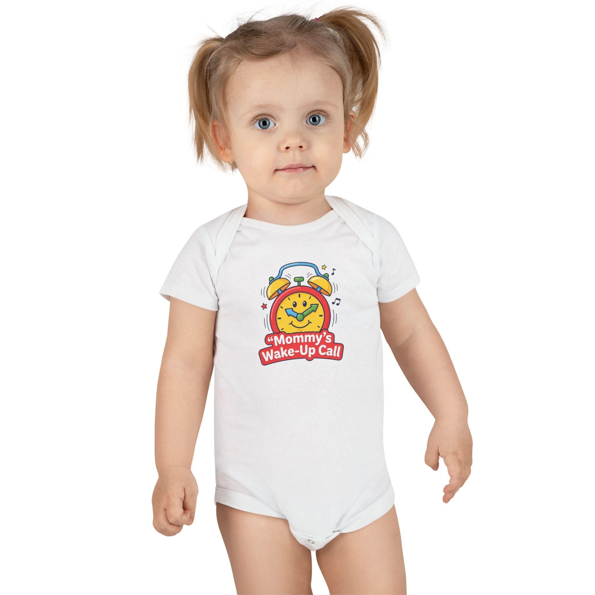 Mommy's Wake-Up Call Baby Onesie, Alarm Clock Baby Bodysuit