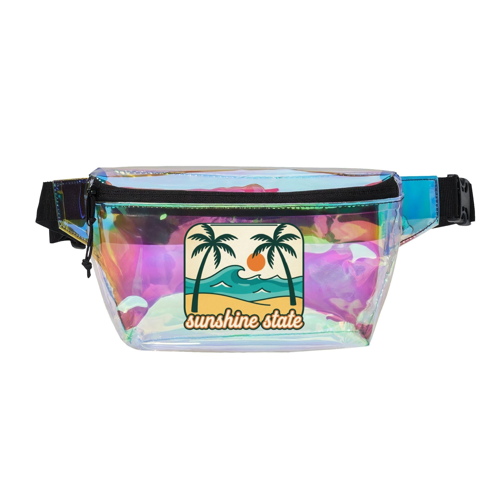 Sunshine State palm trees on sunset Transparent Fanny Pack | clear waist bag