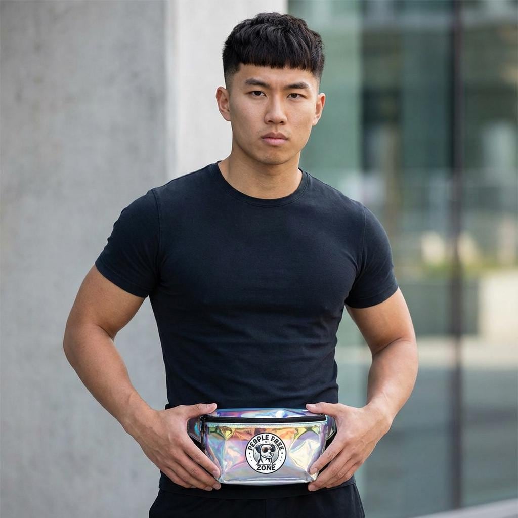 People Free Zone Dog Logo Transparent Fanny Pack | Clear Festival Waist Bag