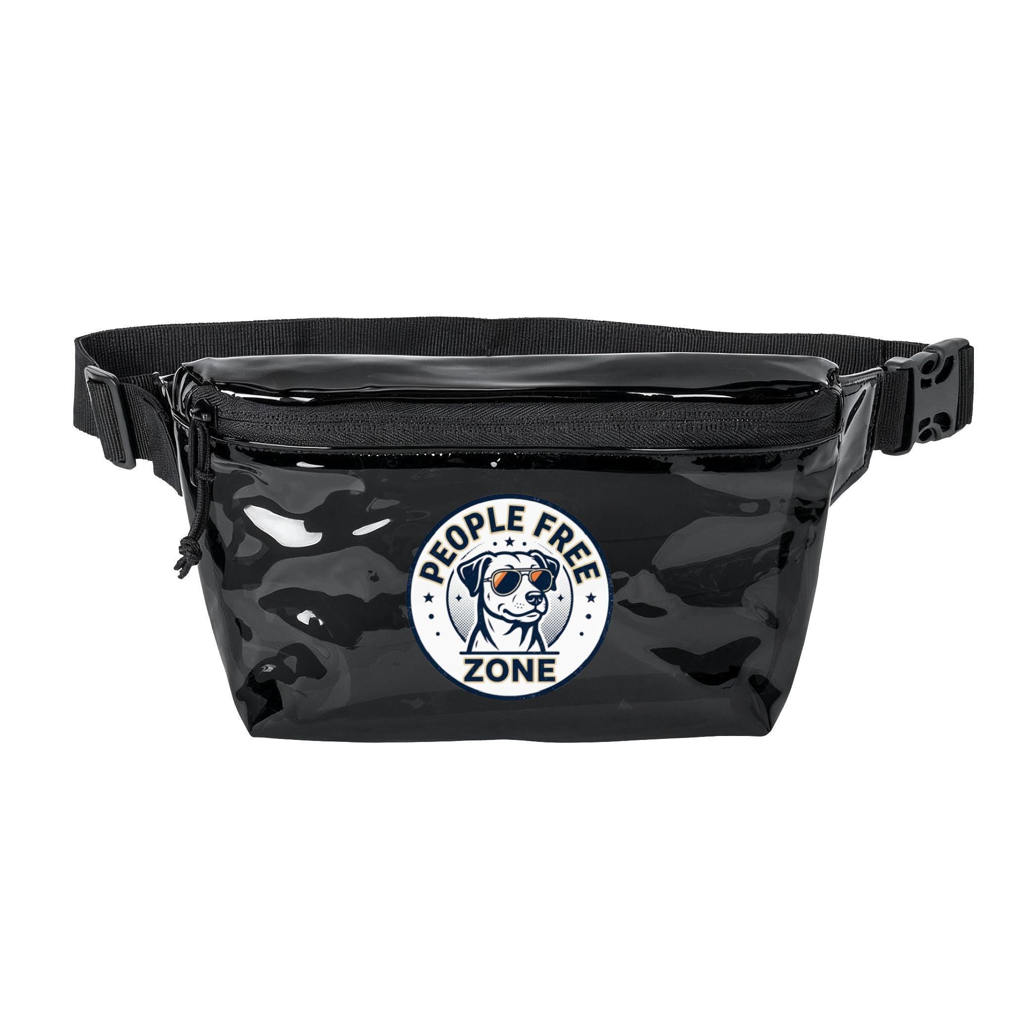 People Free Zone Dog Logo Transparent Fanny Pack | Clear Festival Waist Bag