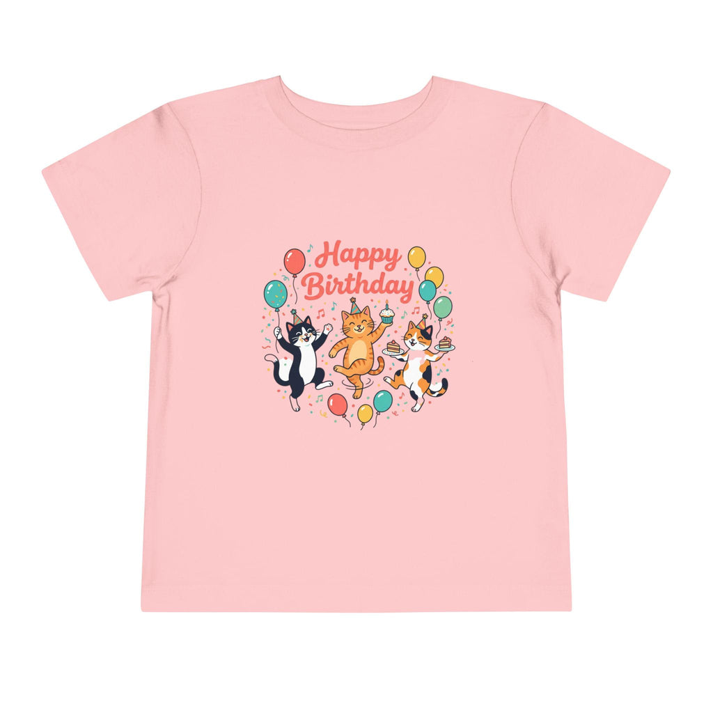 Happy Birthday Dancing Cats Toddler Tee | Balloons, Confetti