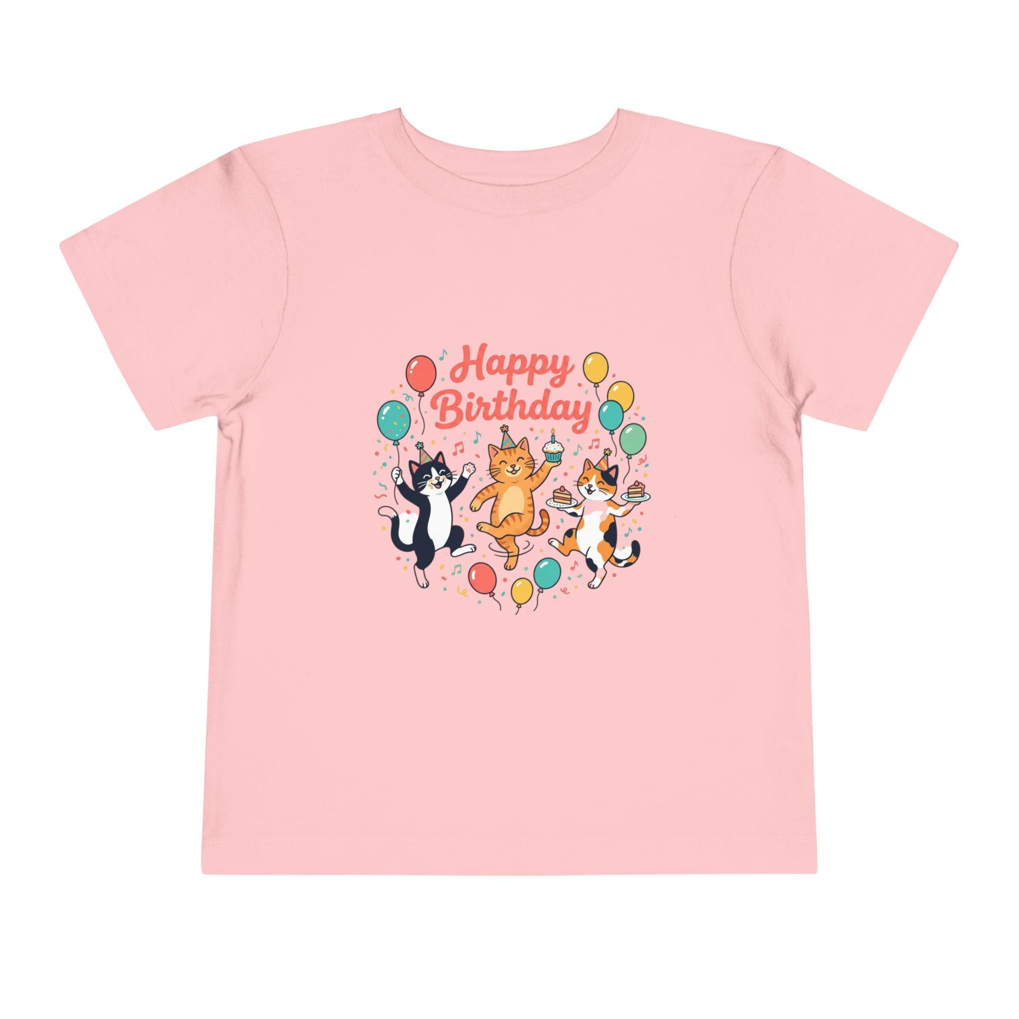 Happy Birthday Dancing Cats Toddler Tee | Balloons, Confetti