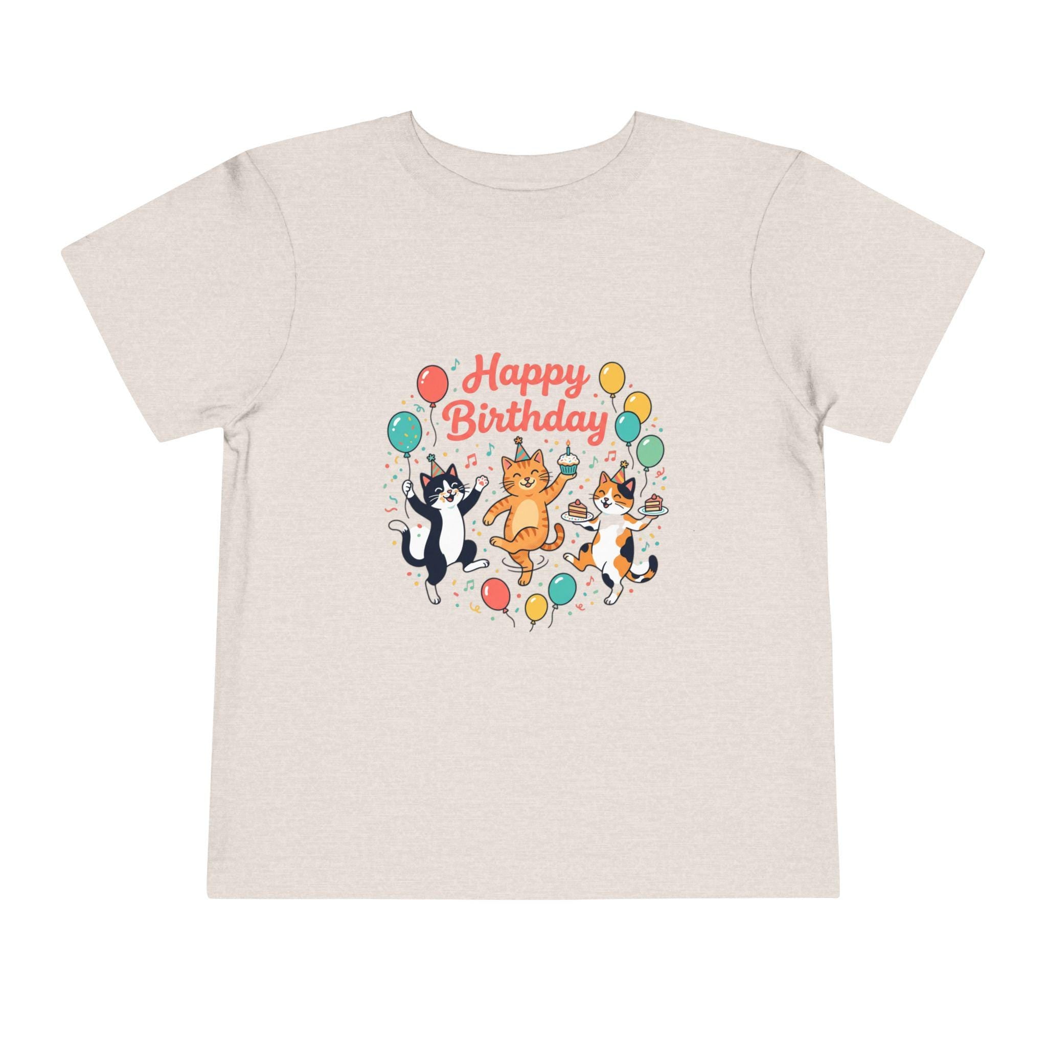 Happy Birthday Dancing Cats Toddler Tee | Balloons, Confetti