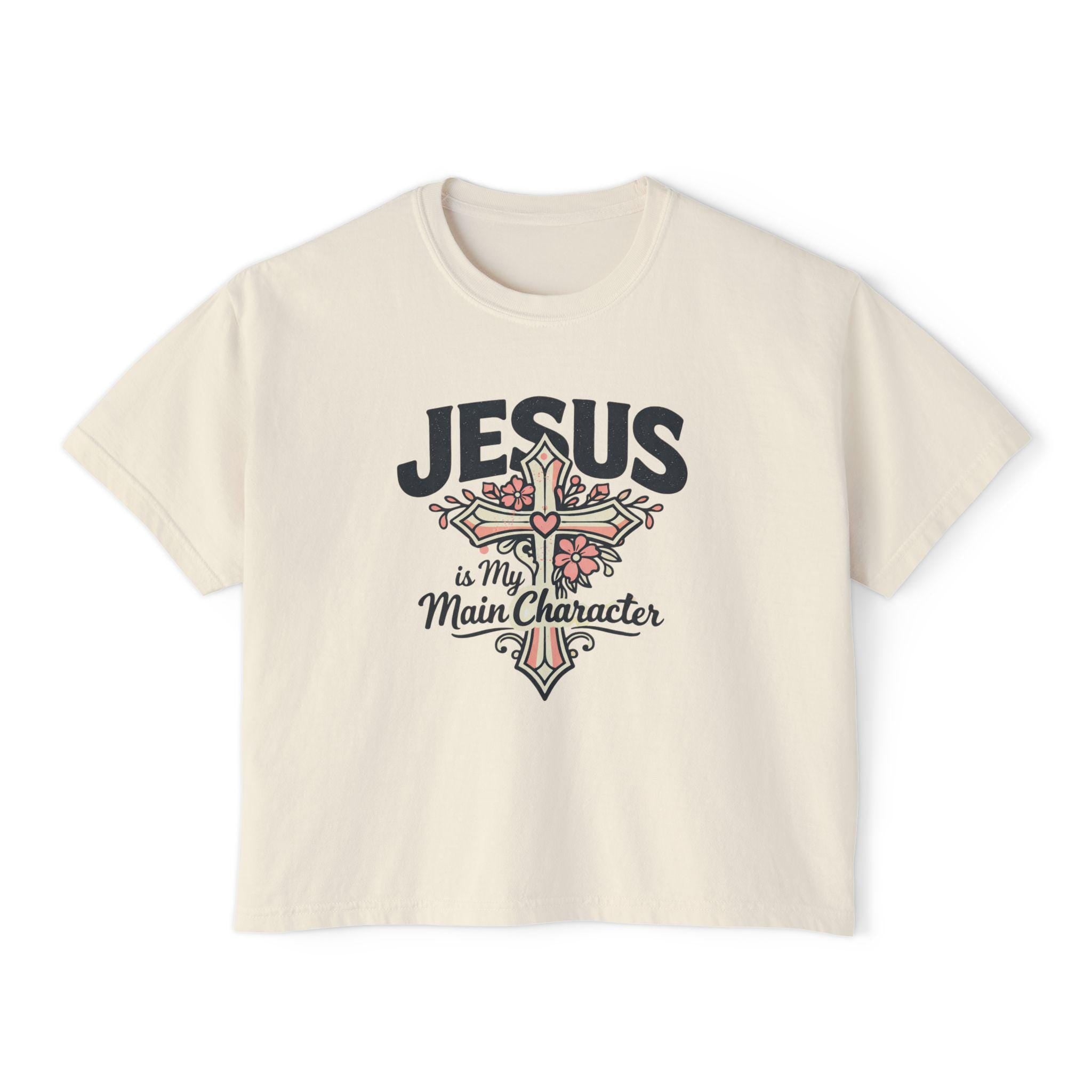 Jesus Is My Main Character Tee | Floral Cross Christian Shirt