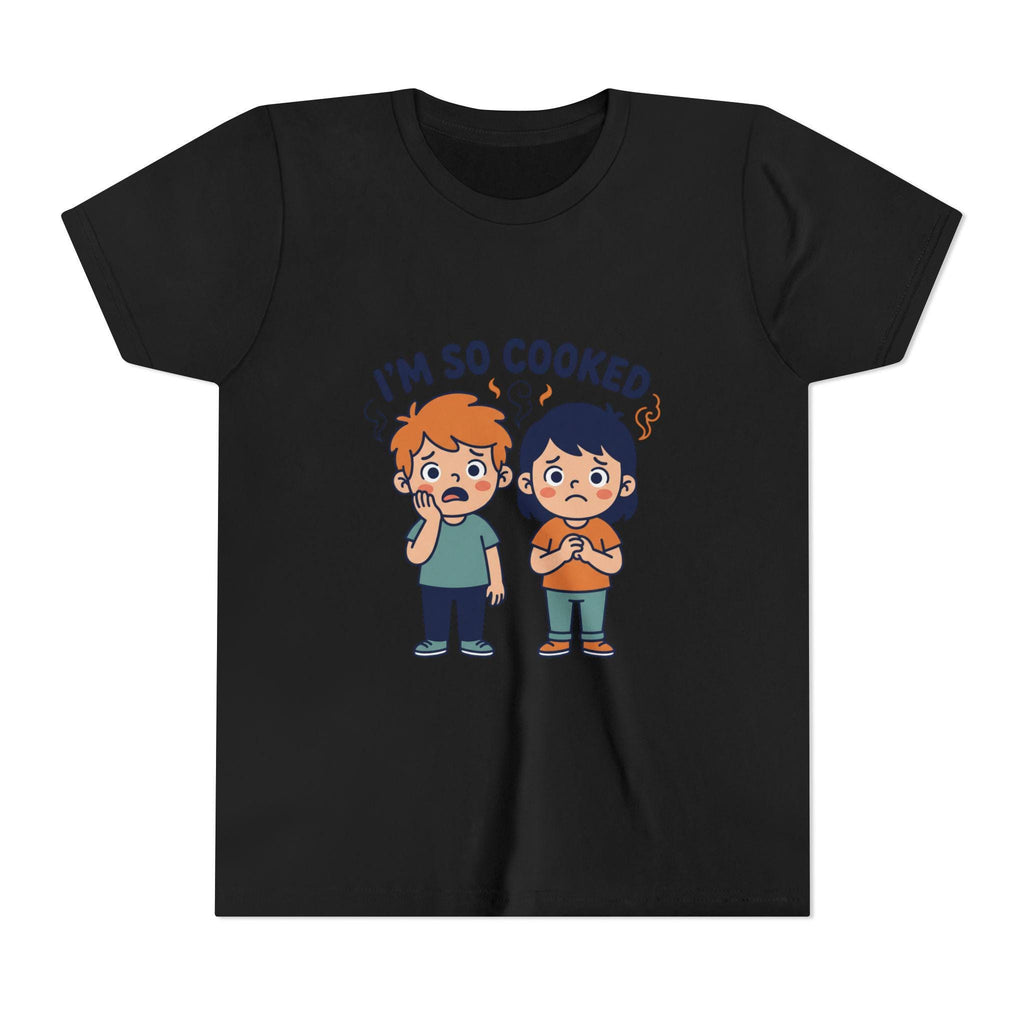 I'm So Cooked kids tee | Funny cartoon kids shirt, hot and tired design