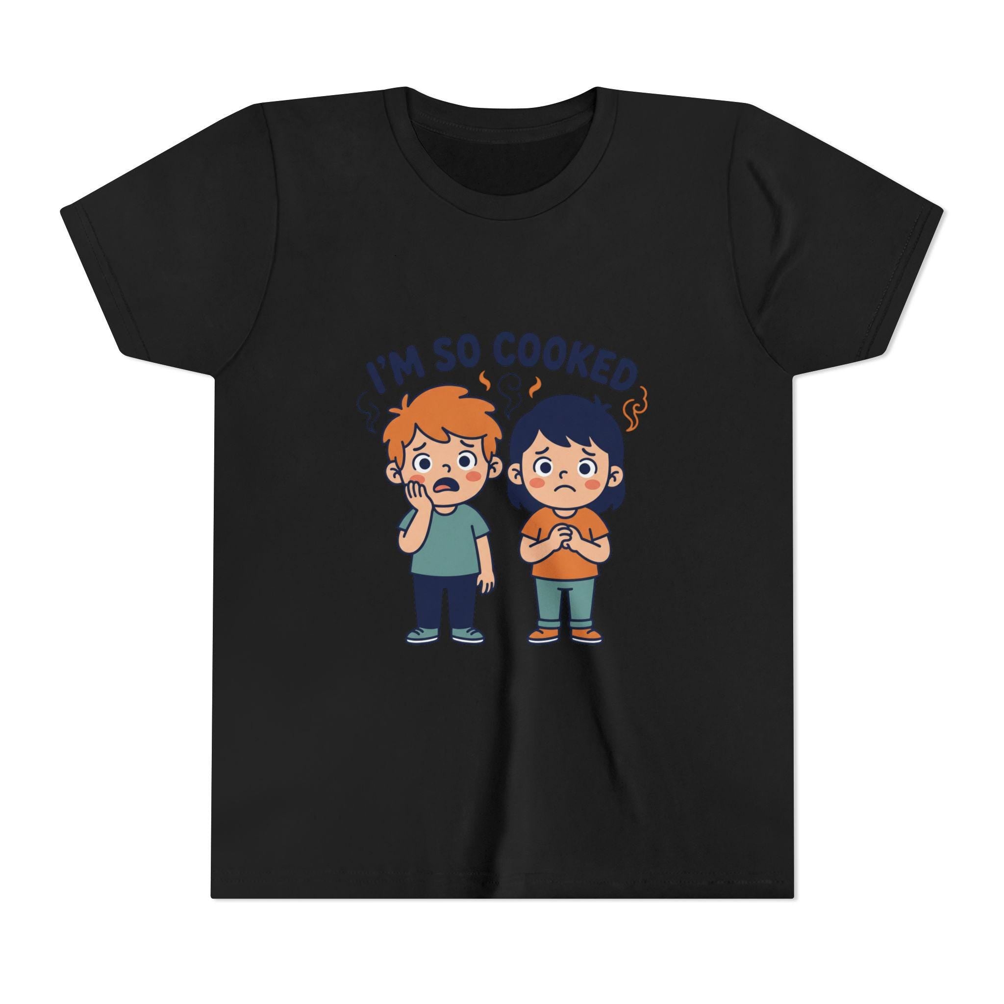 I'm So Cooked kids tee | Funny cartoon kids shirt, hot and tired design