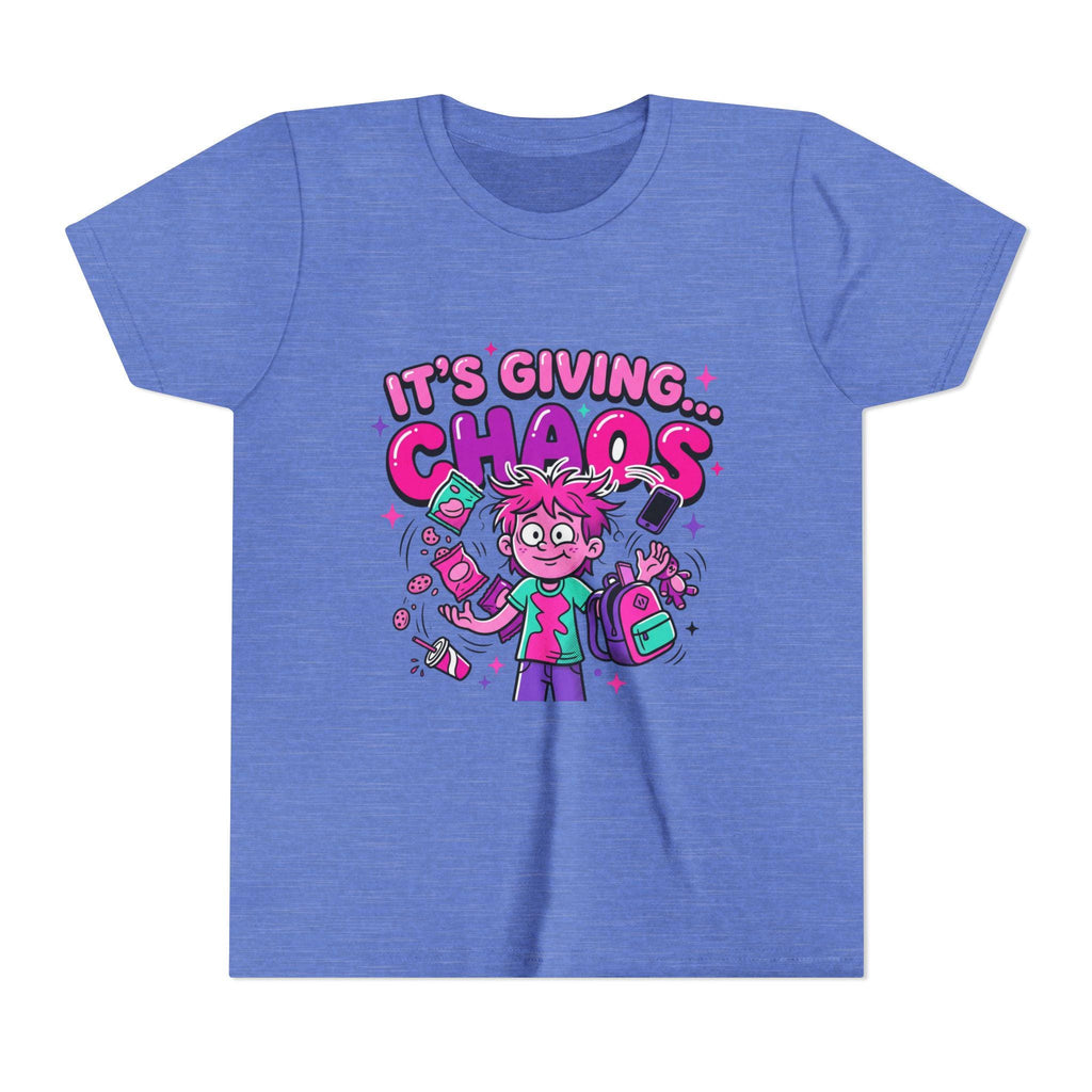 Youth Tee | Playful Chaos Cartoon Illustration, Neon Colors Graphic