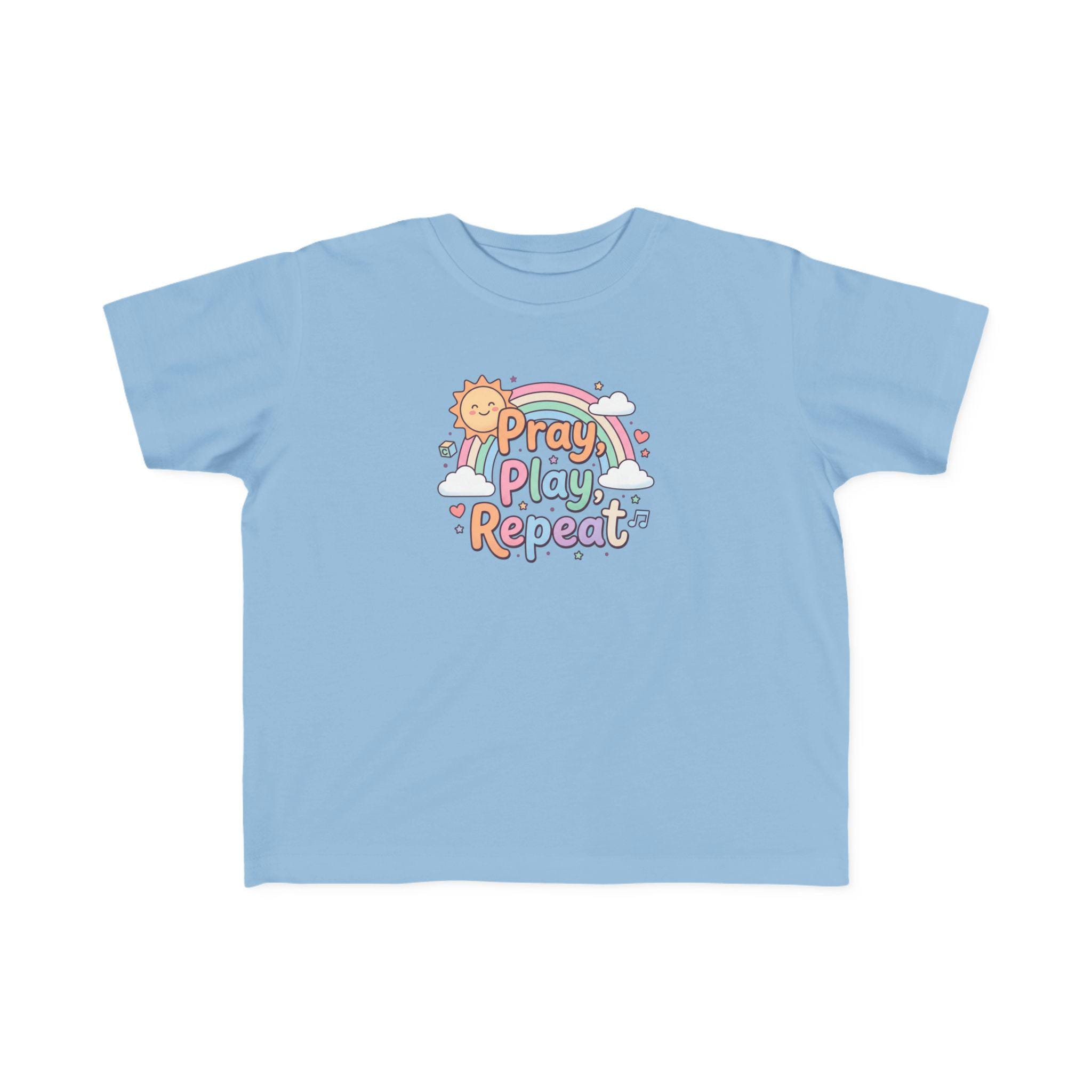 Toddler Tee | Pastel Rainbow Sun Faith Shirt (100% Cotton)