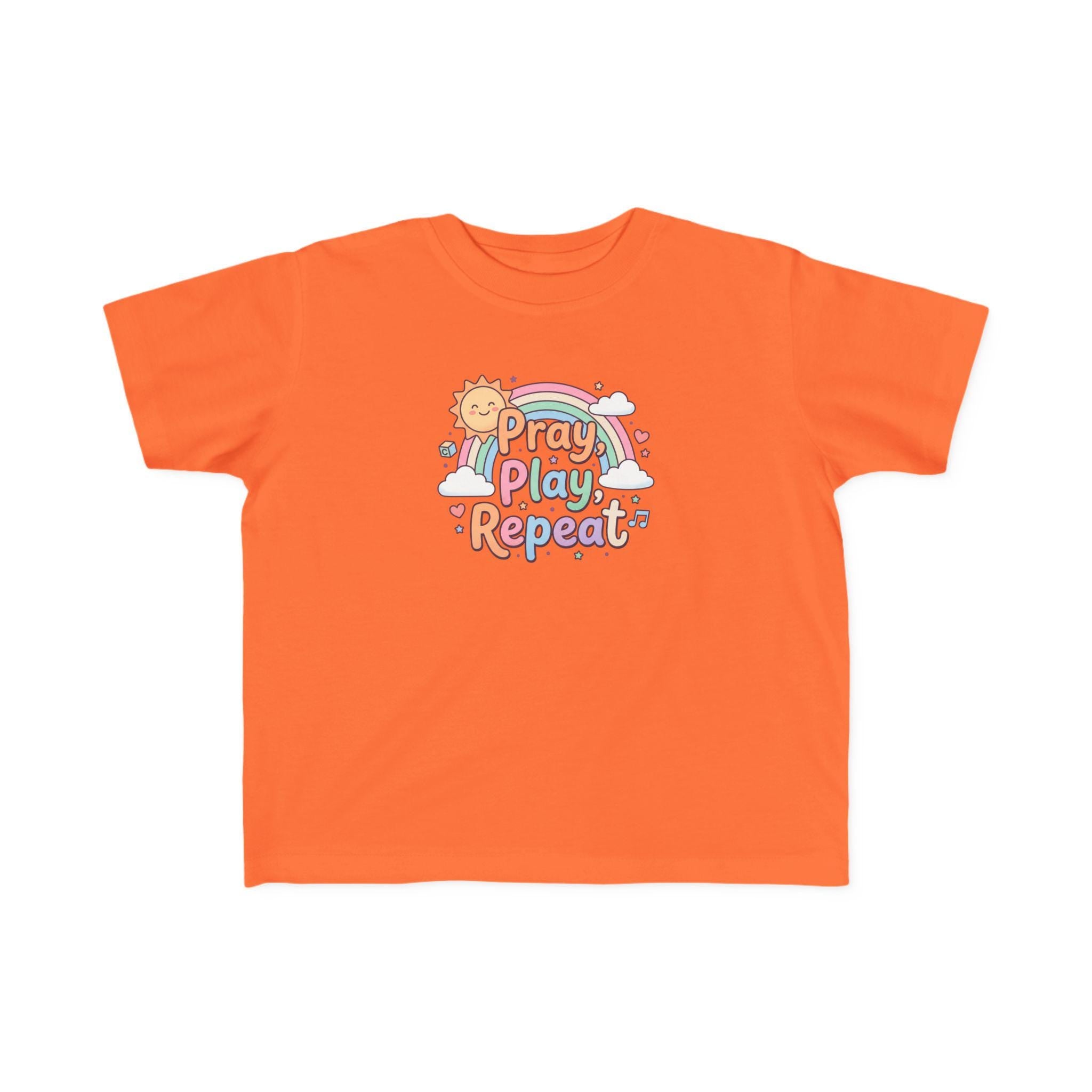 Toddler Tee | Pastel Rainbow Sun Faith Shirt (100% Cotton)