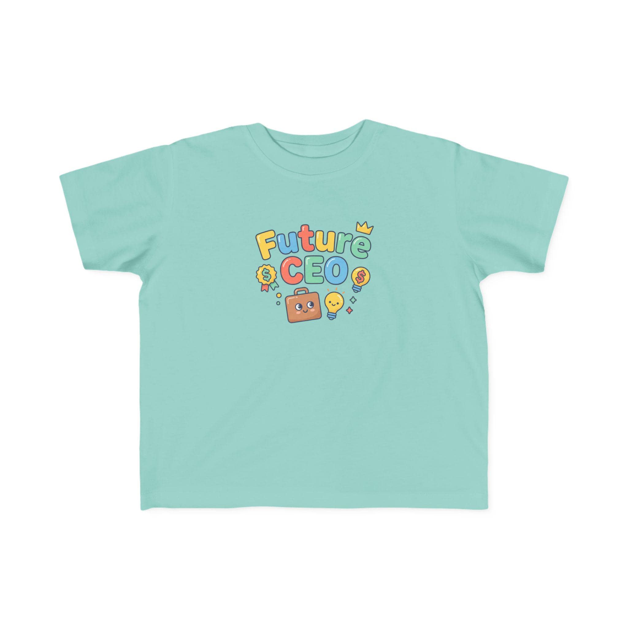 Future CEO Toddler Tee | Cartoon Briefcase, Crown, Lightbulb Graphic