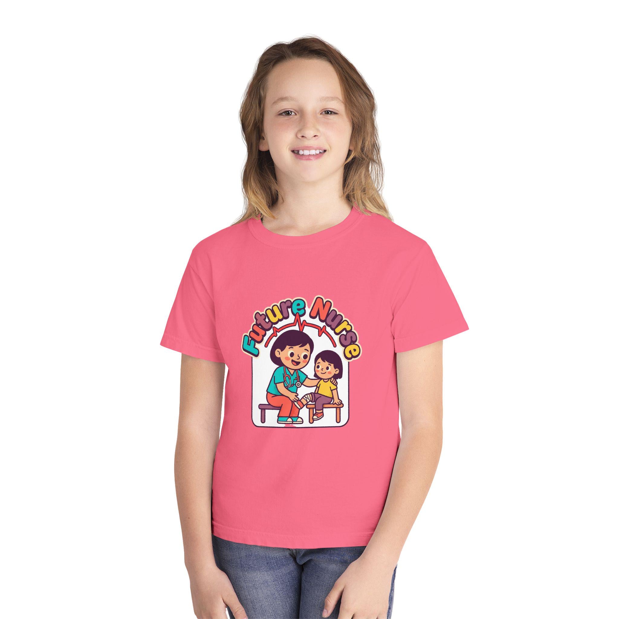 Youth Future Nurse Tee | Playful Healthcare Illustration, Pediatric Care Shirt
