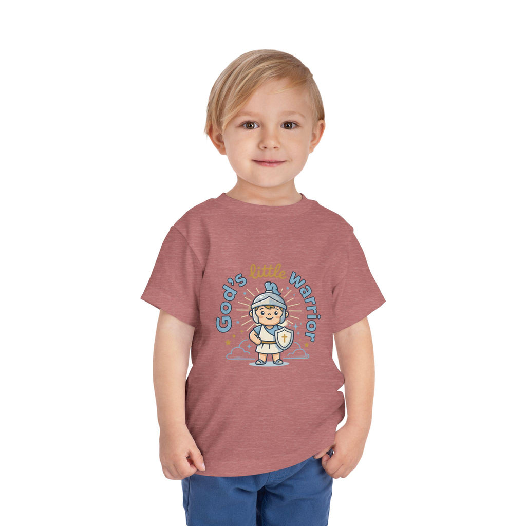 God's Little Warrior toddler tee | Christian knight graphic