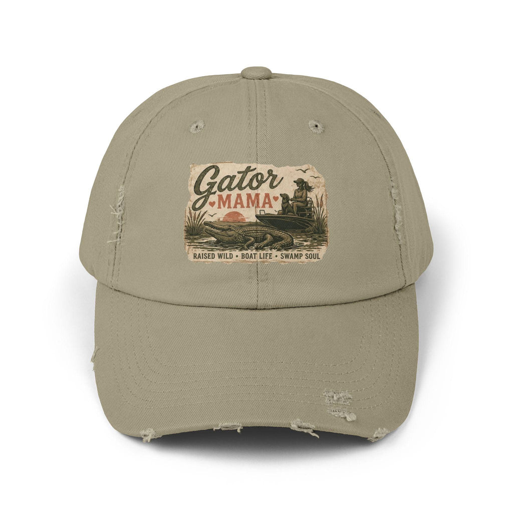 Gator Mama distressed patch Cap | alligator swamp vintage design