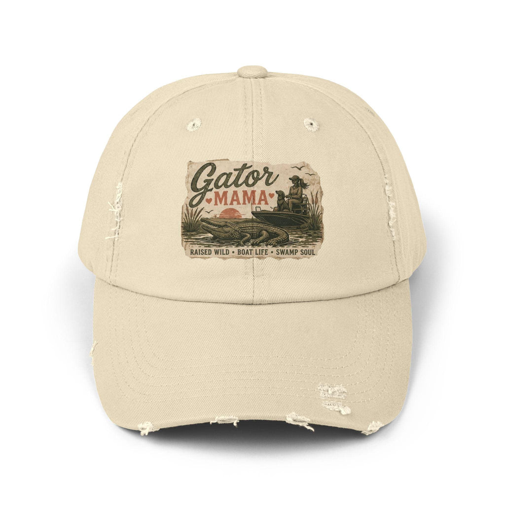 Gator Mama distressed patch Cap | alligator swamp vintage design