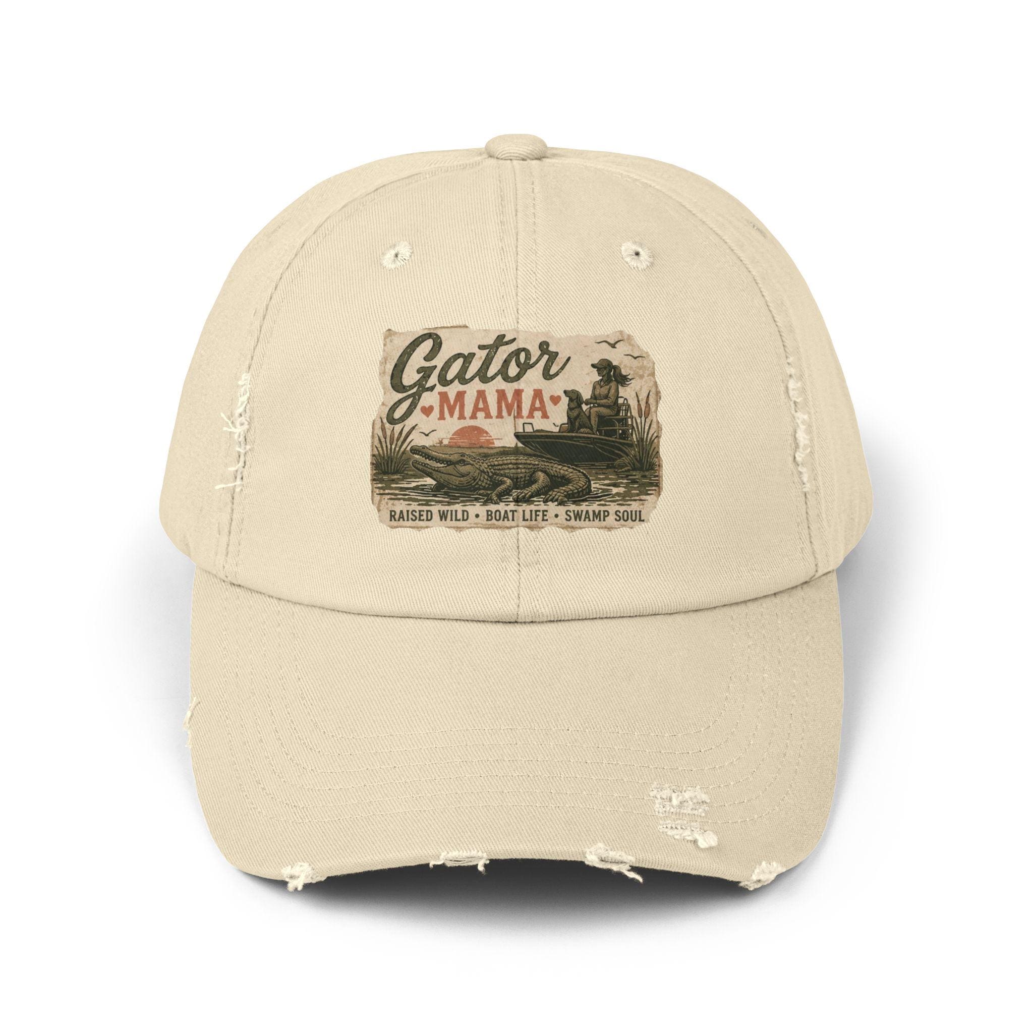 Gator Mama distressed patch Cap | alligator swamp vintage design