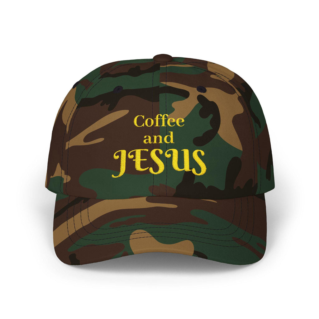 Coffee and JESUS Dad Cap | Embroidered Christian Hat