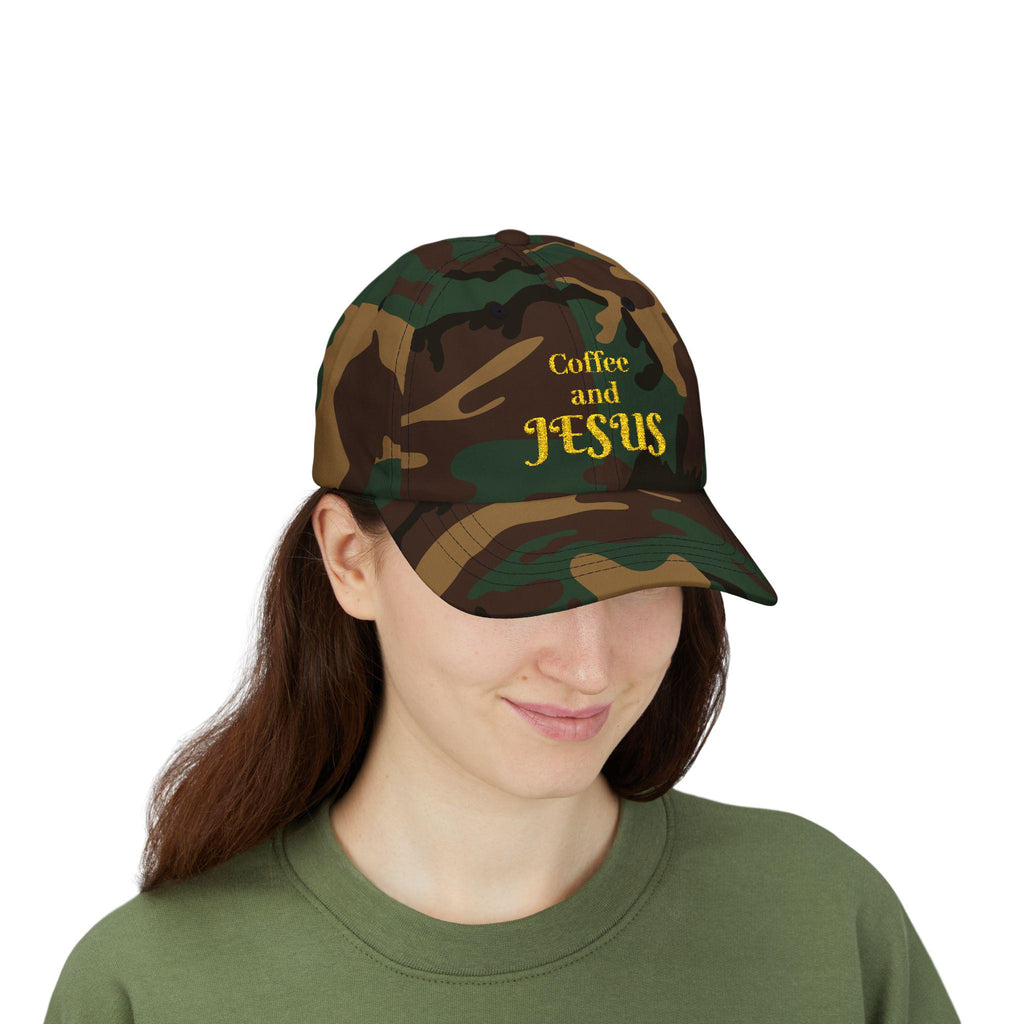 Coffee and JESUS Dad Cap | Embroidered Christian Hat