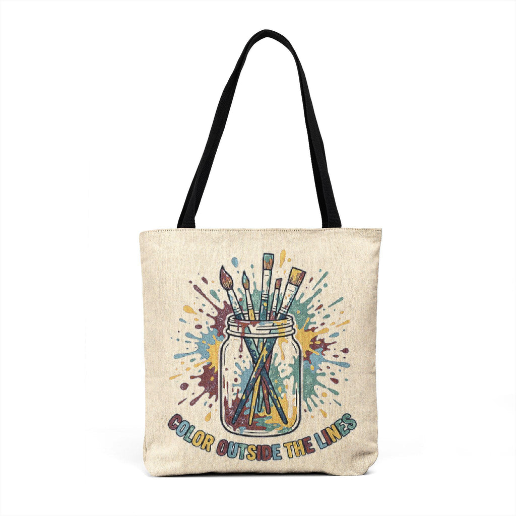 Paint Jar Mosaic Tote | Artist Supplies, Colorful Art Tools Illustration