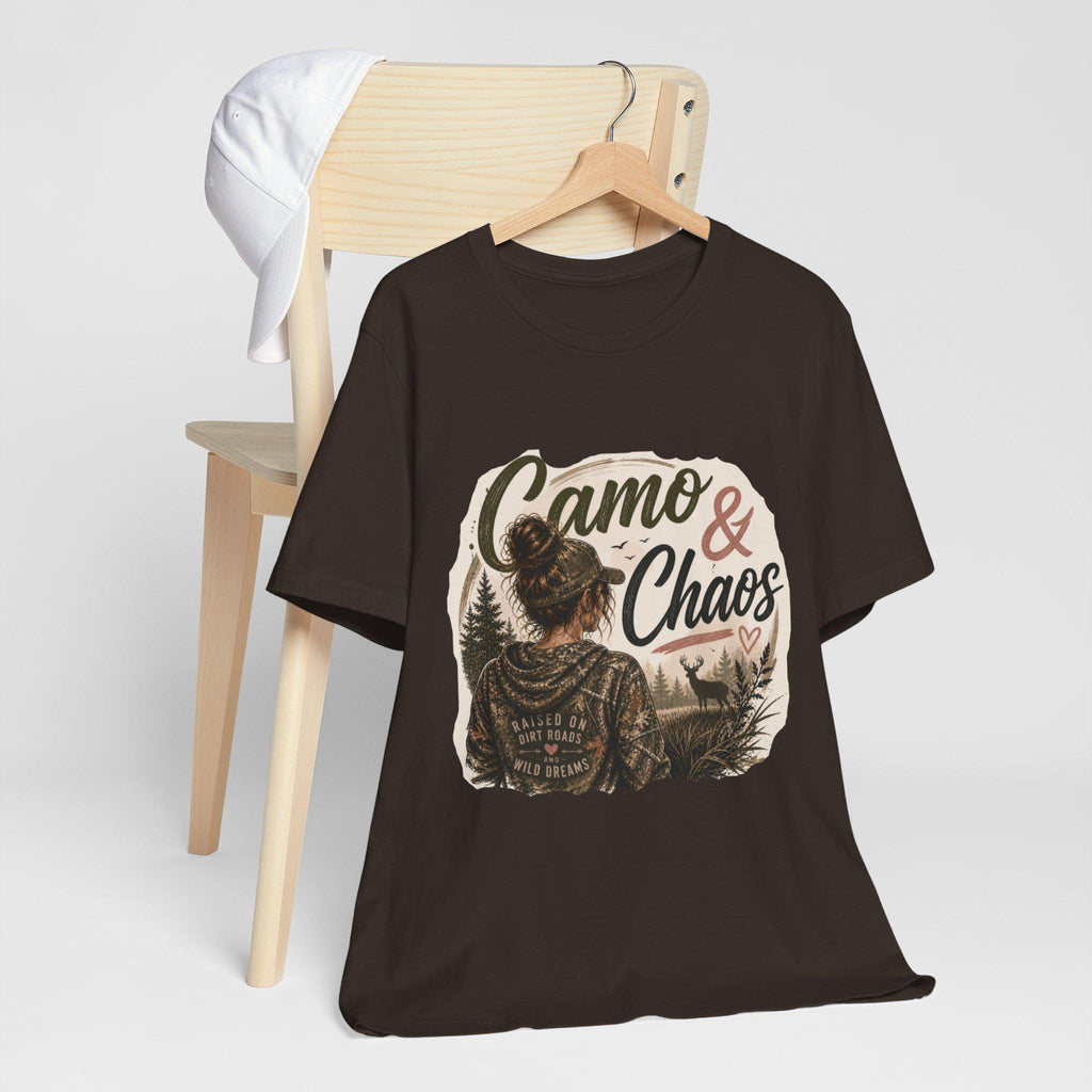 Camo & Chaos Graphic Tee | Hunting Deer Scene T-Shirt