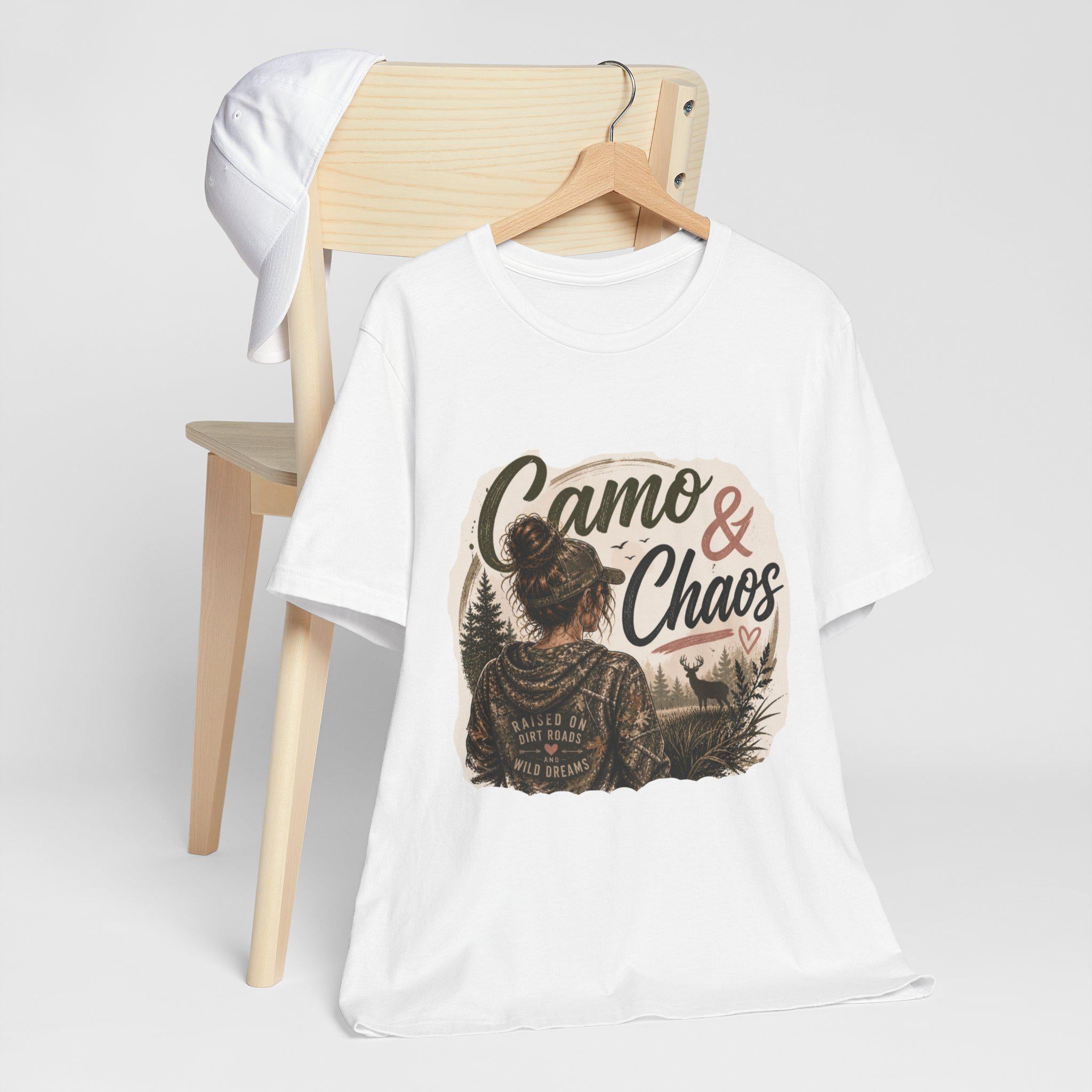 Camo & Chaos Graphic Tee | Hunting Deer Scene T-Shirt