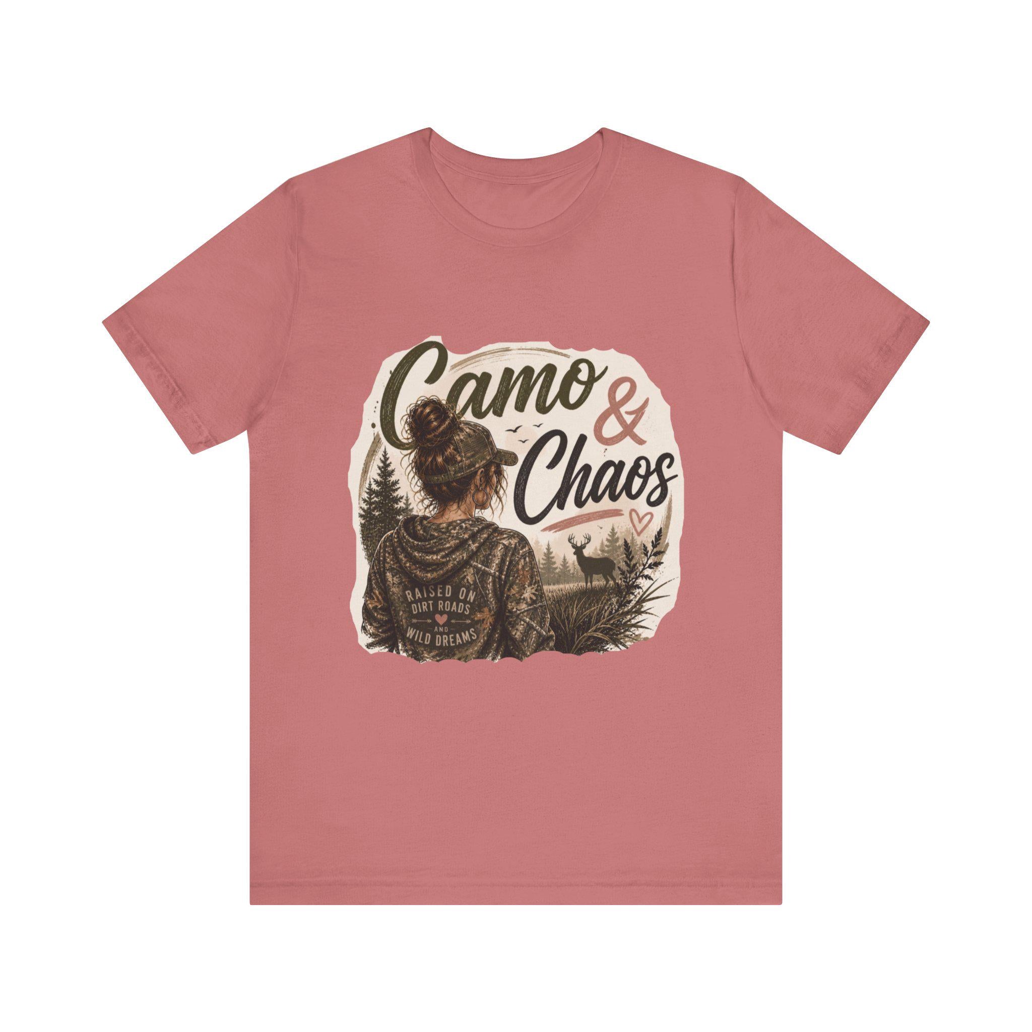 Camo & Chaos Graphic Tee | Hunting Deer Scene T-Shirt