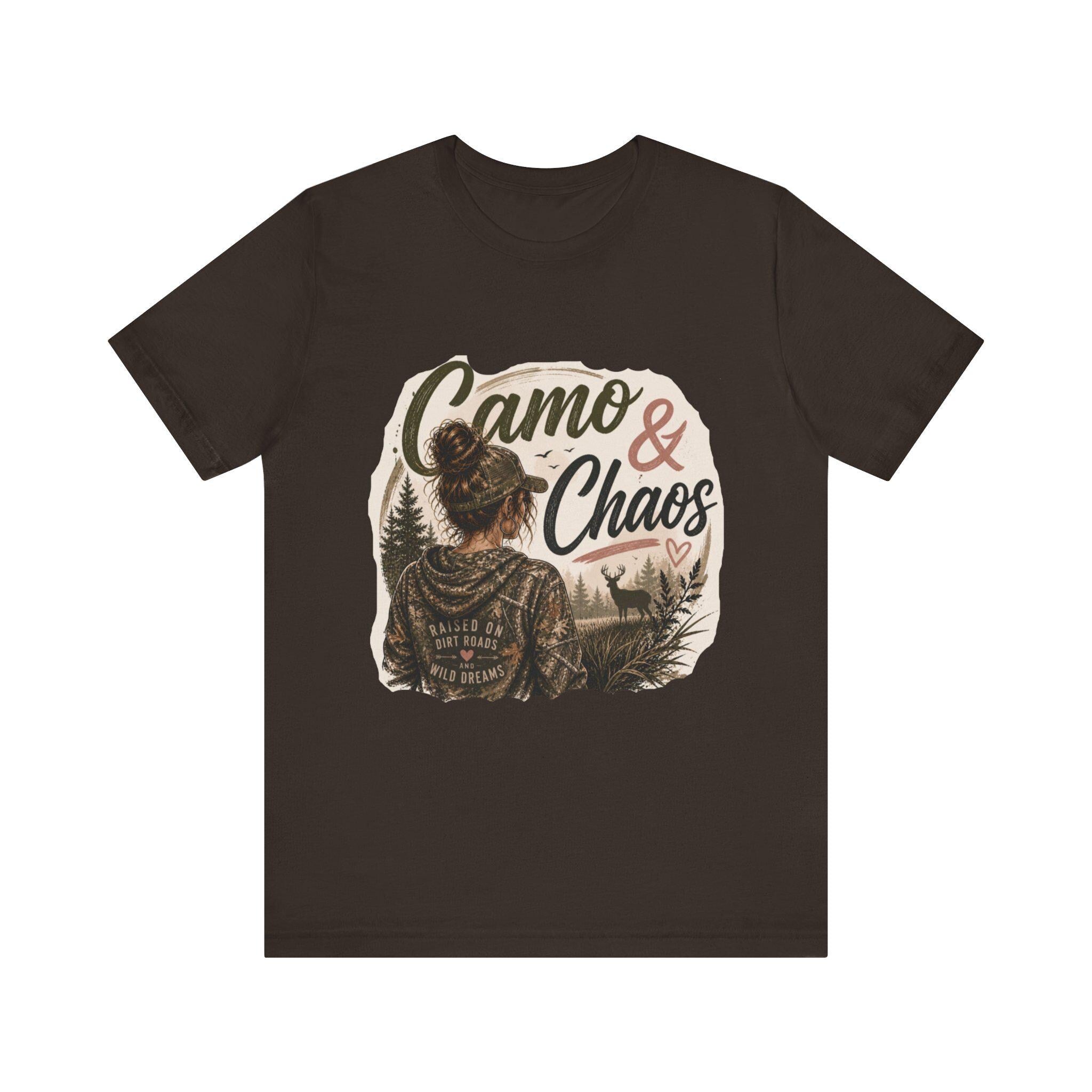 Camo & Chaos Graphic Tee | Hunting Deer Scene T-Shirt