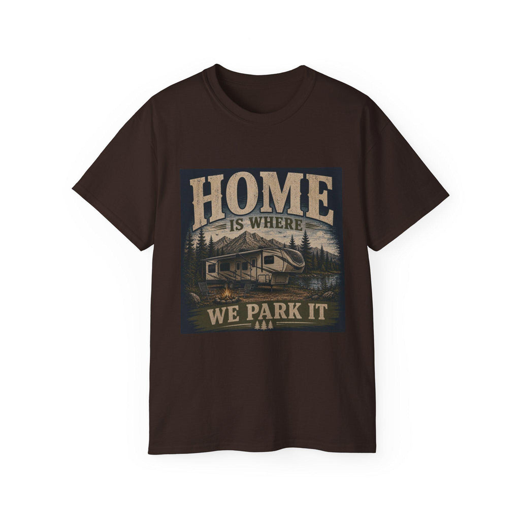Home Is Where We Park It RV Camper Tee | Camping Outdoors Shirt