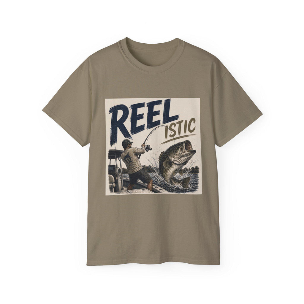 Reel-istic Fishing Graphic Tee | Bass Angler Retro Illustration